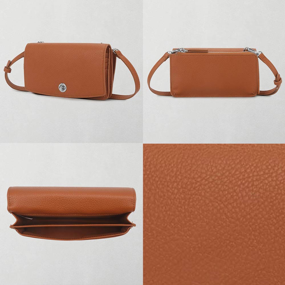 Faux Leather Crossbody Wallet Bag