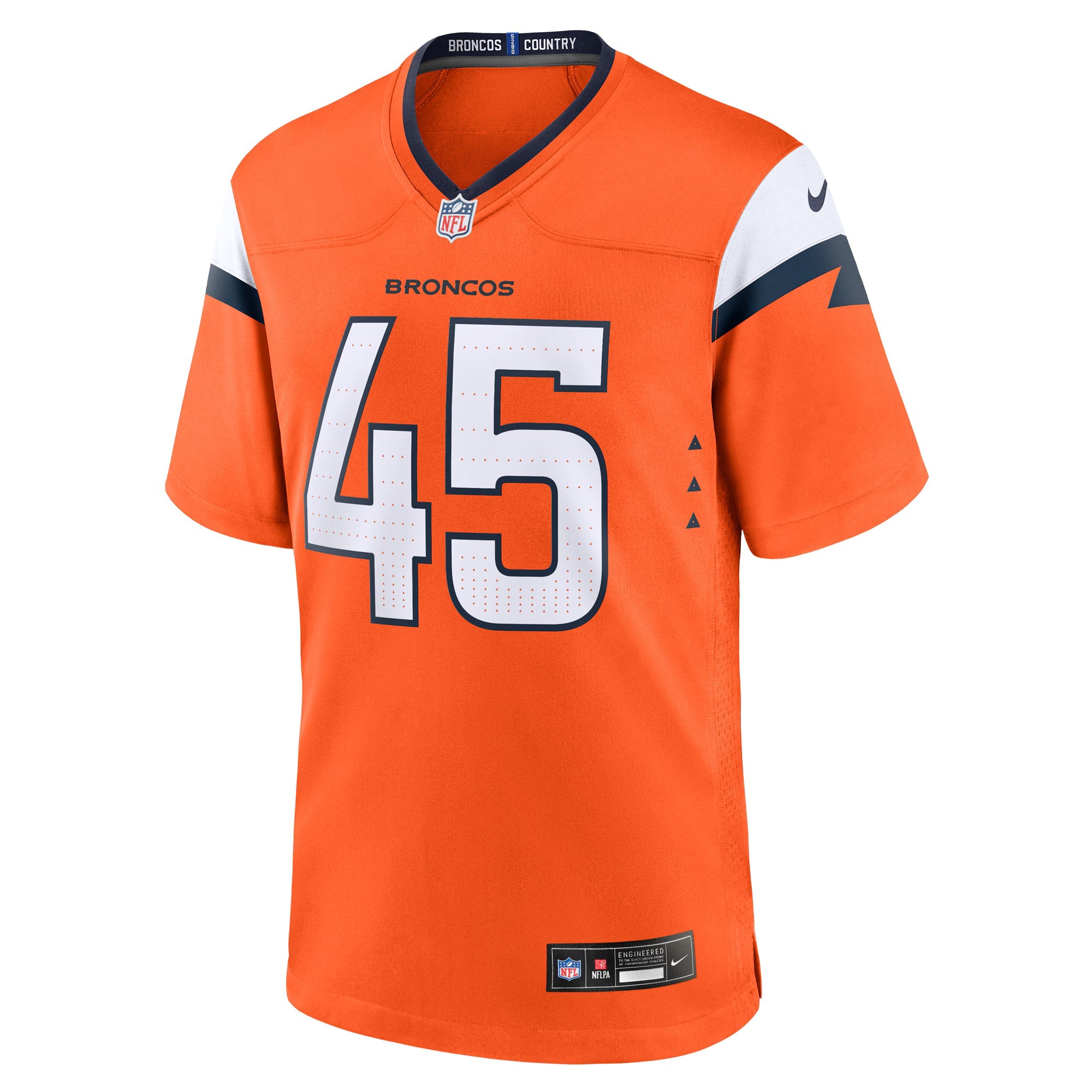 Denver Broncos Nate Adkins Orange Team Game Jersey