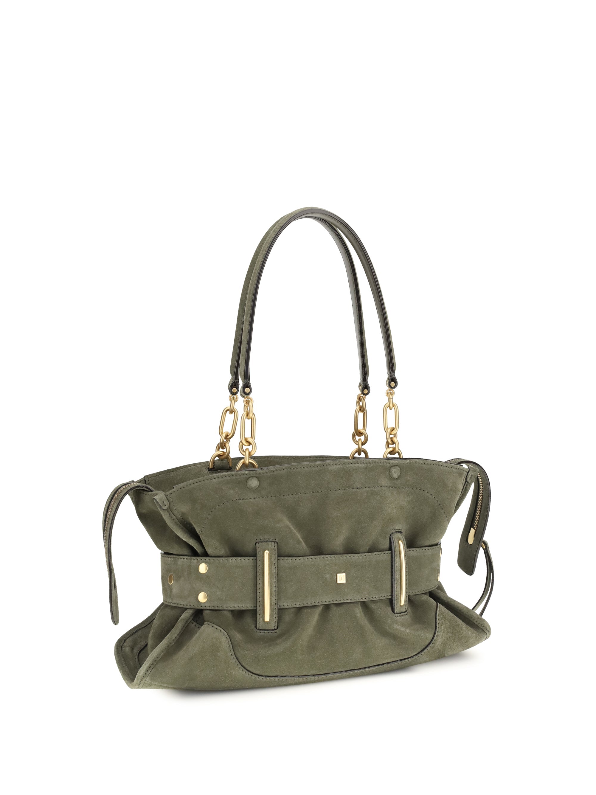 Balmain Women Anthem Bag In Suede Leather