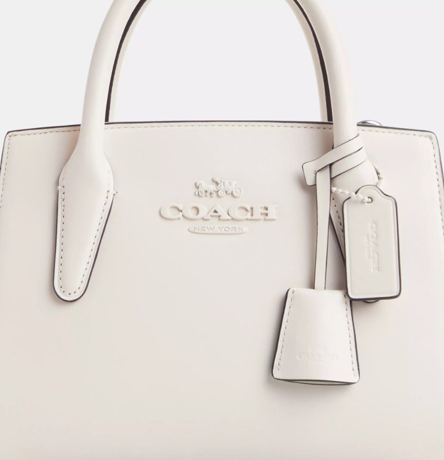 NWT Coach Medium Andrea Carryall Crossbody Leather Bag In Chalk