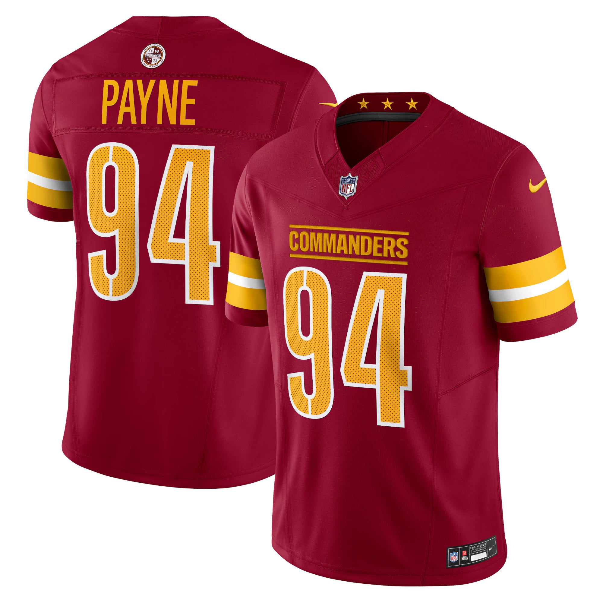 Washington Commanders Daron Payne Burgundy Vapor F.U.S.E. Limited Jersey