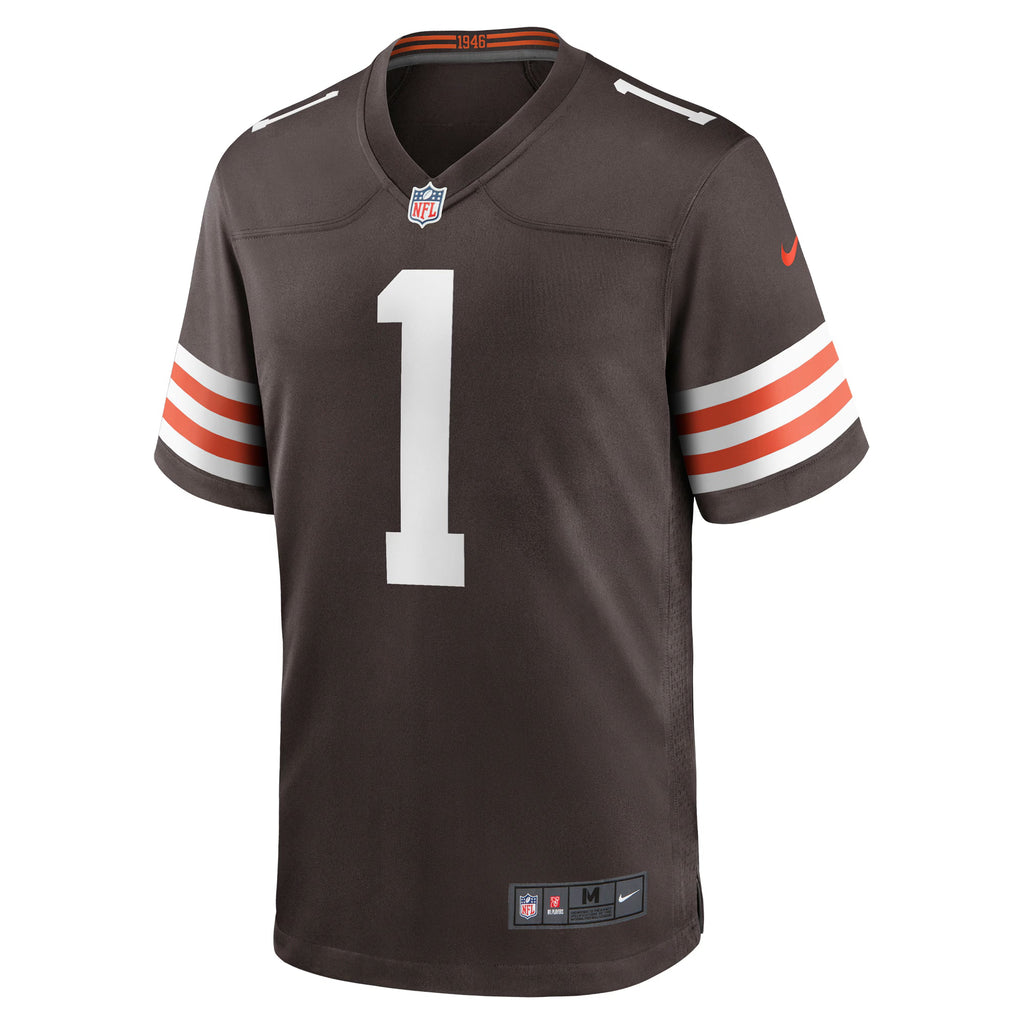 Cleveland Browns Number 1 Dad Brown Game Jersey