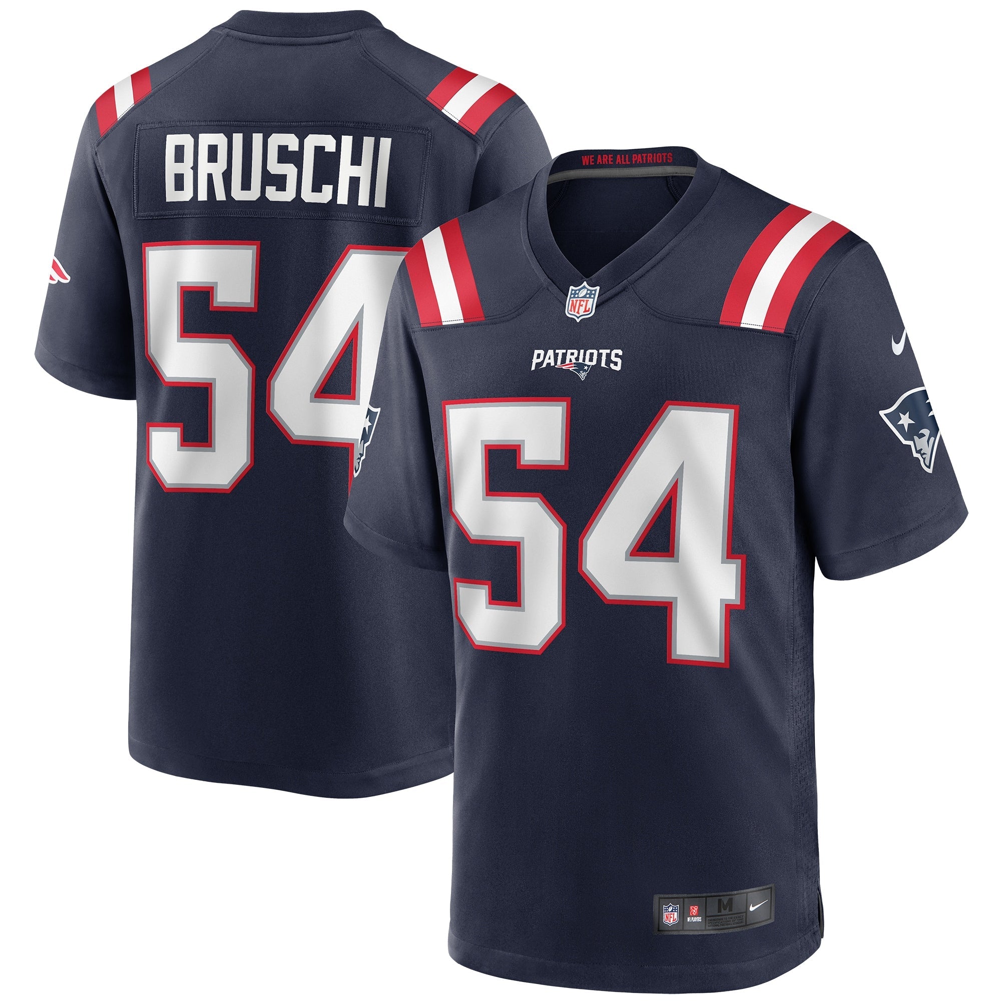 New England Patriots Tedy Bruschi Navy Game Retired Player Jersey