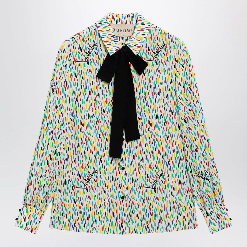Valentino Multicolored Silk Blouse With Lavalliã¨Re Women