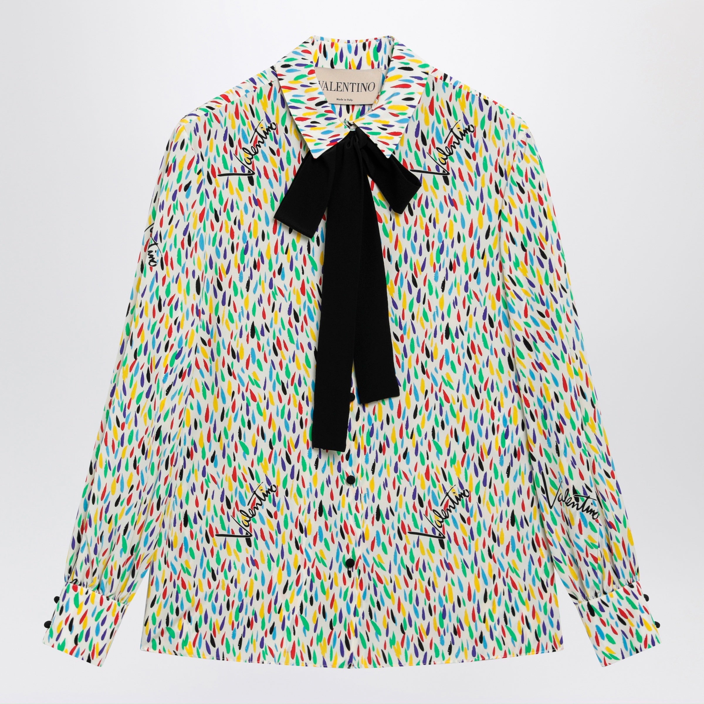 Valentino Multicolored Silk Blouse With Lavalliã¨Re Women