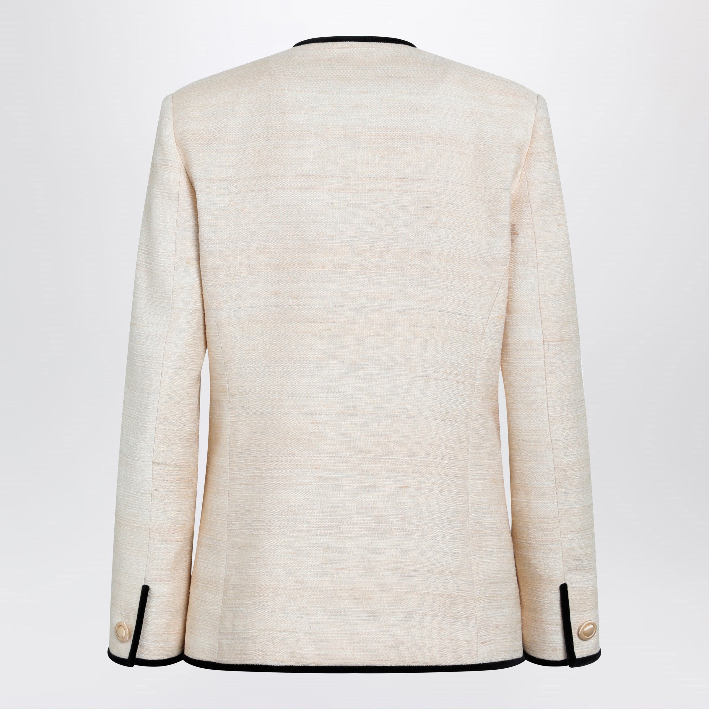 Valentino Milk-Honey Coloured Silk And Linen Jacket Women