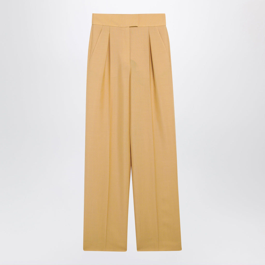 Valentino British Mohair Trousers In Ochre Women