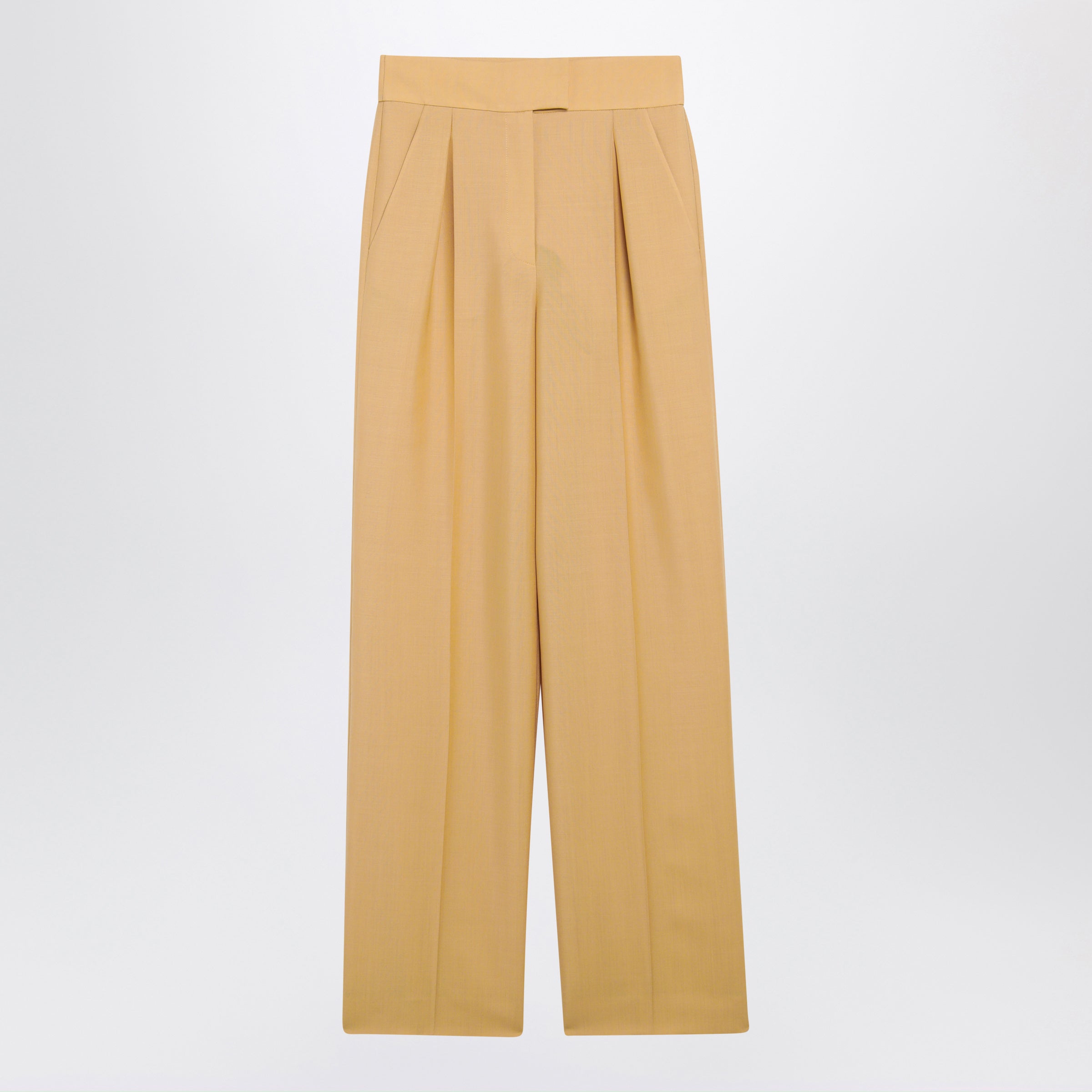 Valentino British Mohair Trousers In Ochre Women
