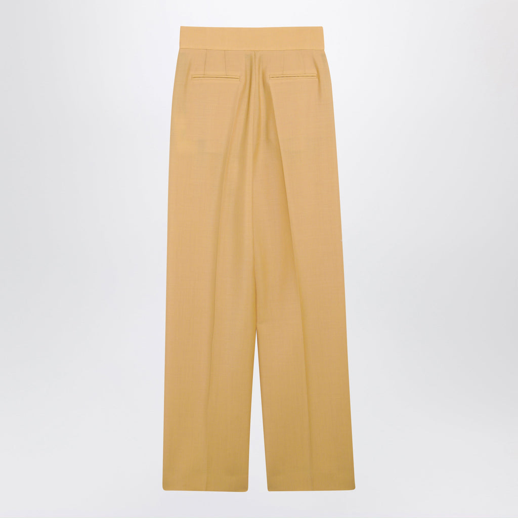 Valentino British Mohair Trousers In Ochre Women