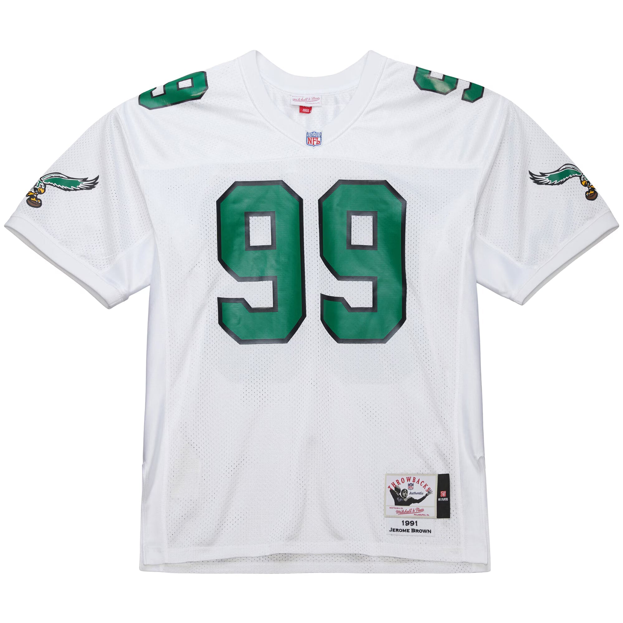 Philadelphia Eagles Jerome Brown Mitchell & Ness White 1991 Authentic Throwback Retired Player Jersey