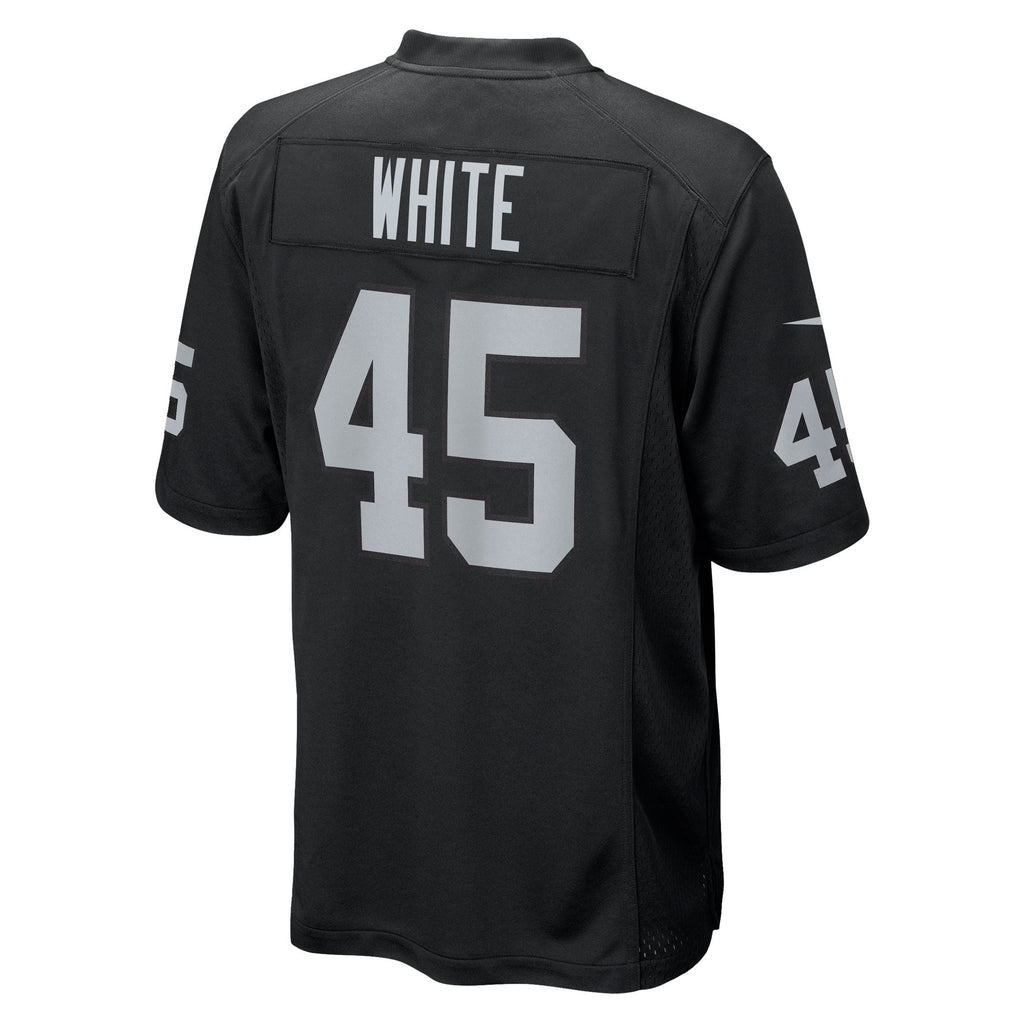 Las Vegas Raiders Devin White Black Team Game Jersey