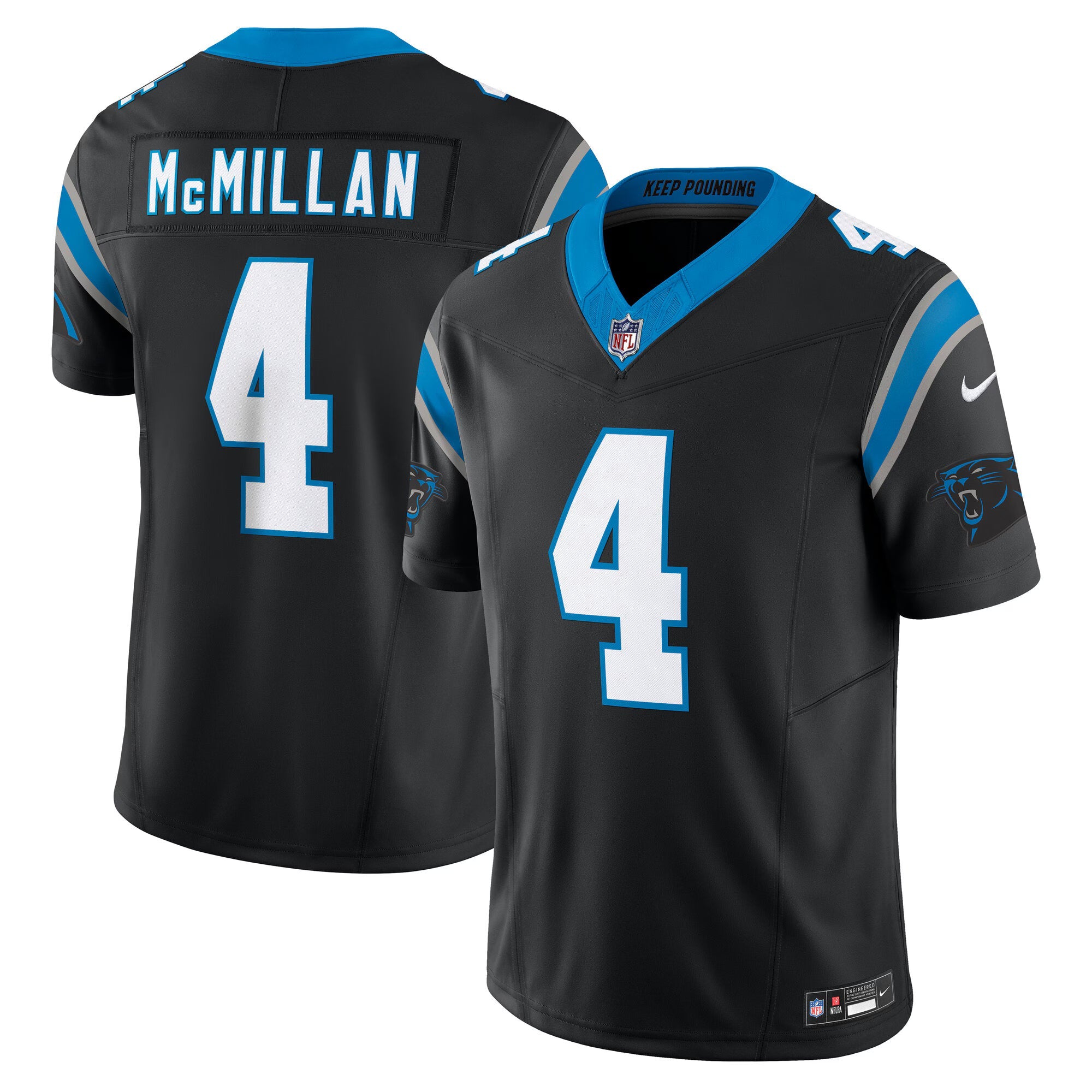 Carolina Panthers Tetairoa McMillan Black Team Vapor F.U.S.E. Limited Jersey