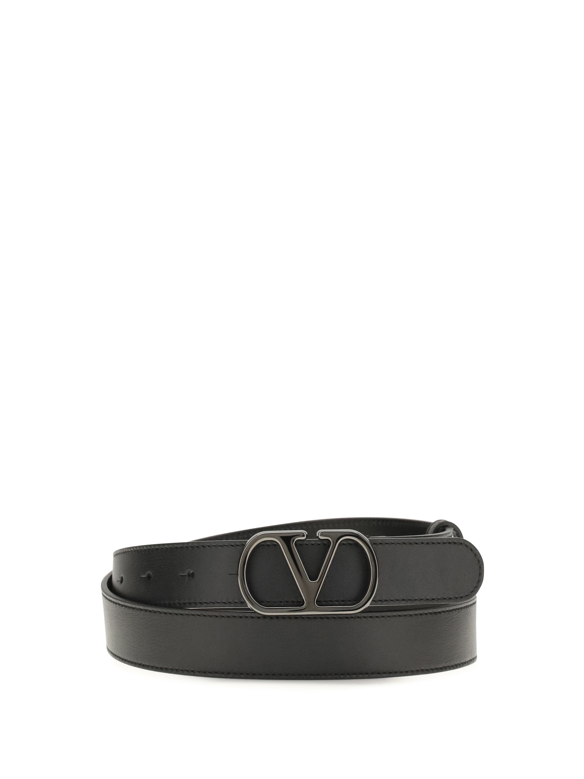 Valentino Garavani Men Vlogo Signature Leather Belt