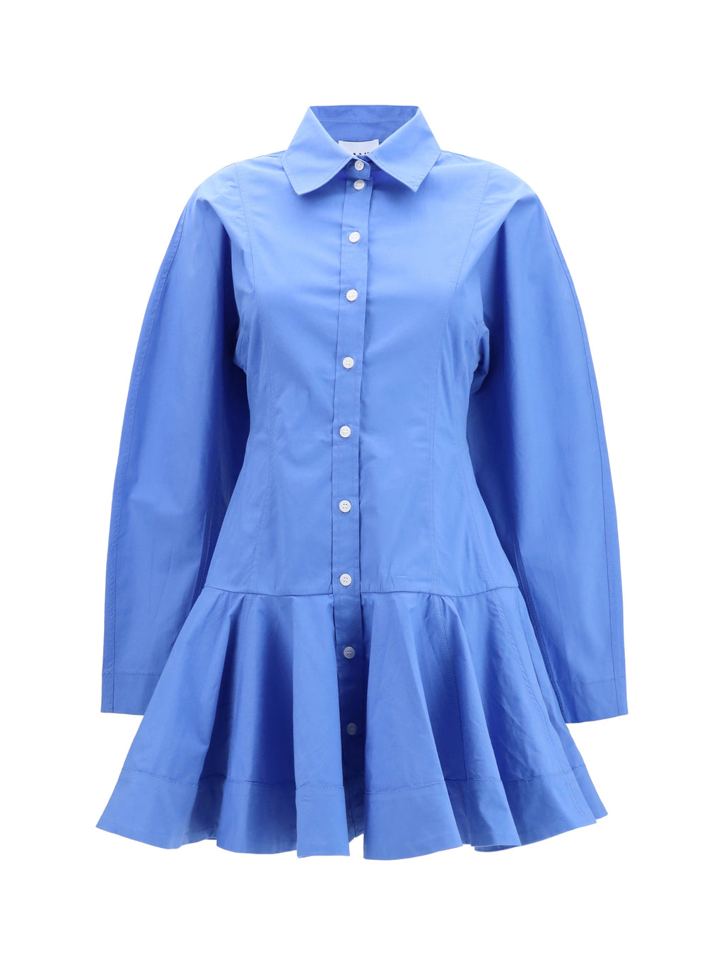 Ganni Women Cotton Shirt Dress With Balloon Skirt