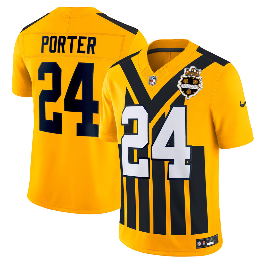 Pittsburgh Steelers Joey Porter Jr. Gold Alternate 1933 Throwback Vapor F.U.S.E. Limited Jersey
