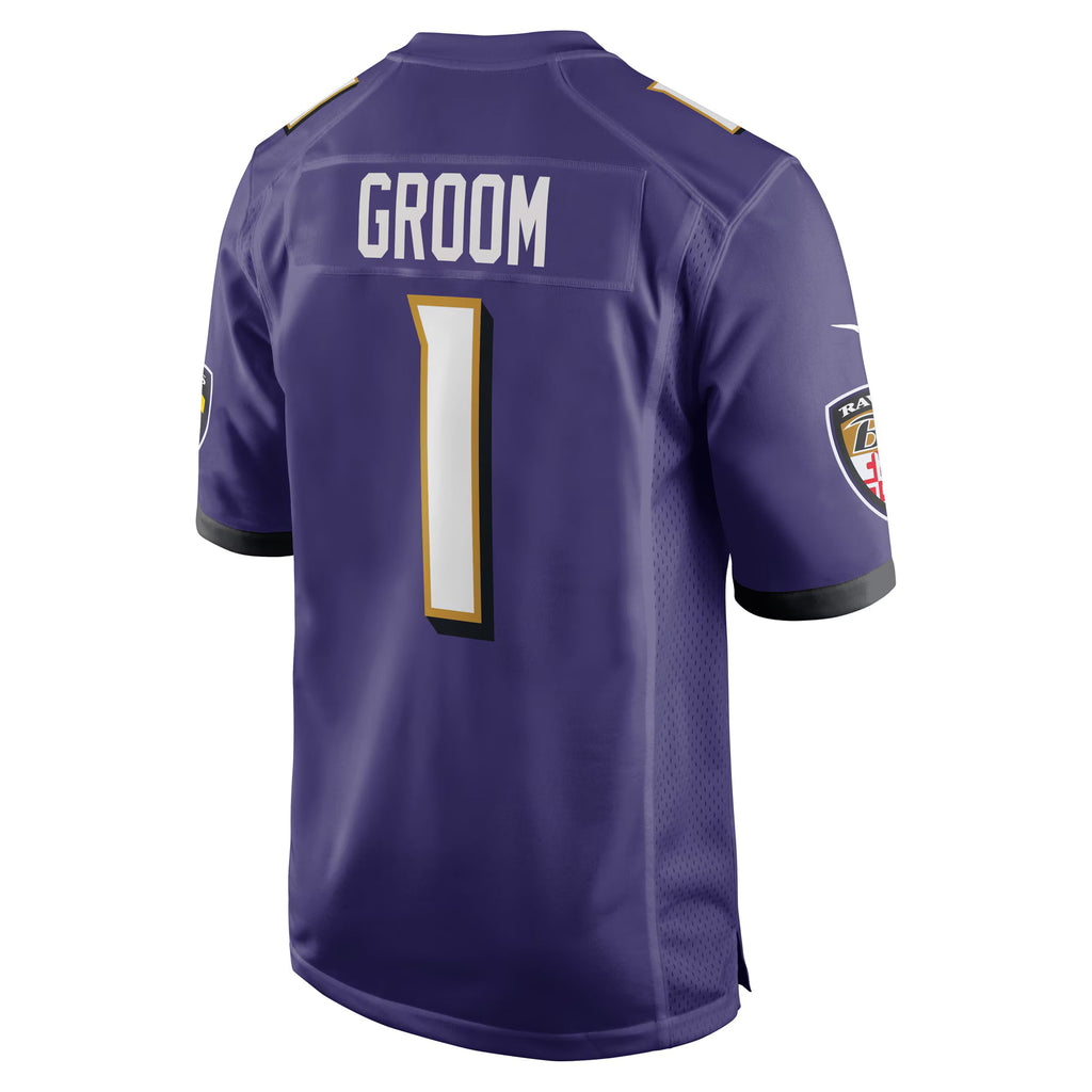 Baltimore Ravens Number 1 Groom Purple Game Jersey