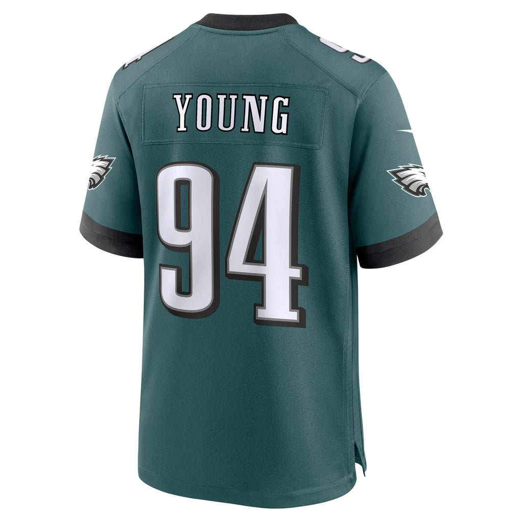 Philadelphia Eagles Byron Young Midnight Green Team Game Jersey