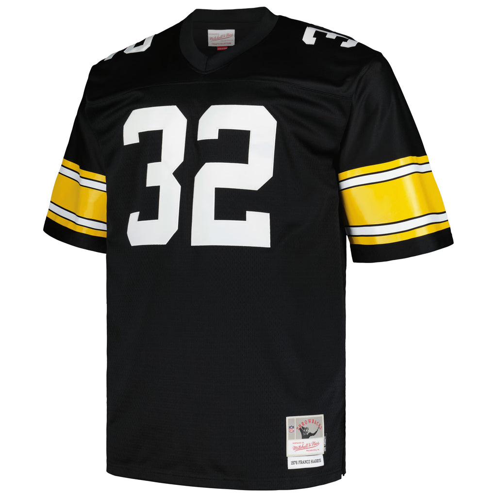 Pittsburgh Steelers Franco Harris Mitchell & Ness Black Big & Tall 1976 Legacy Retired Player Jersey