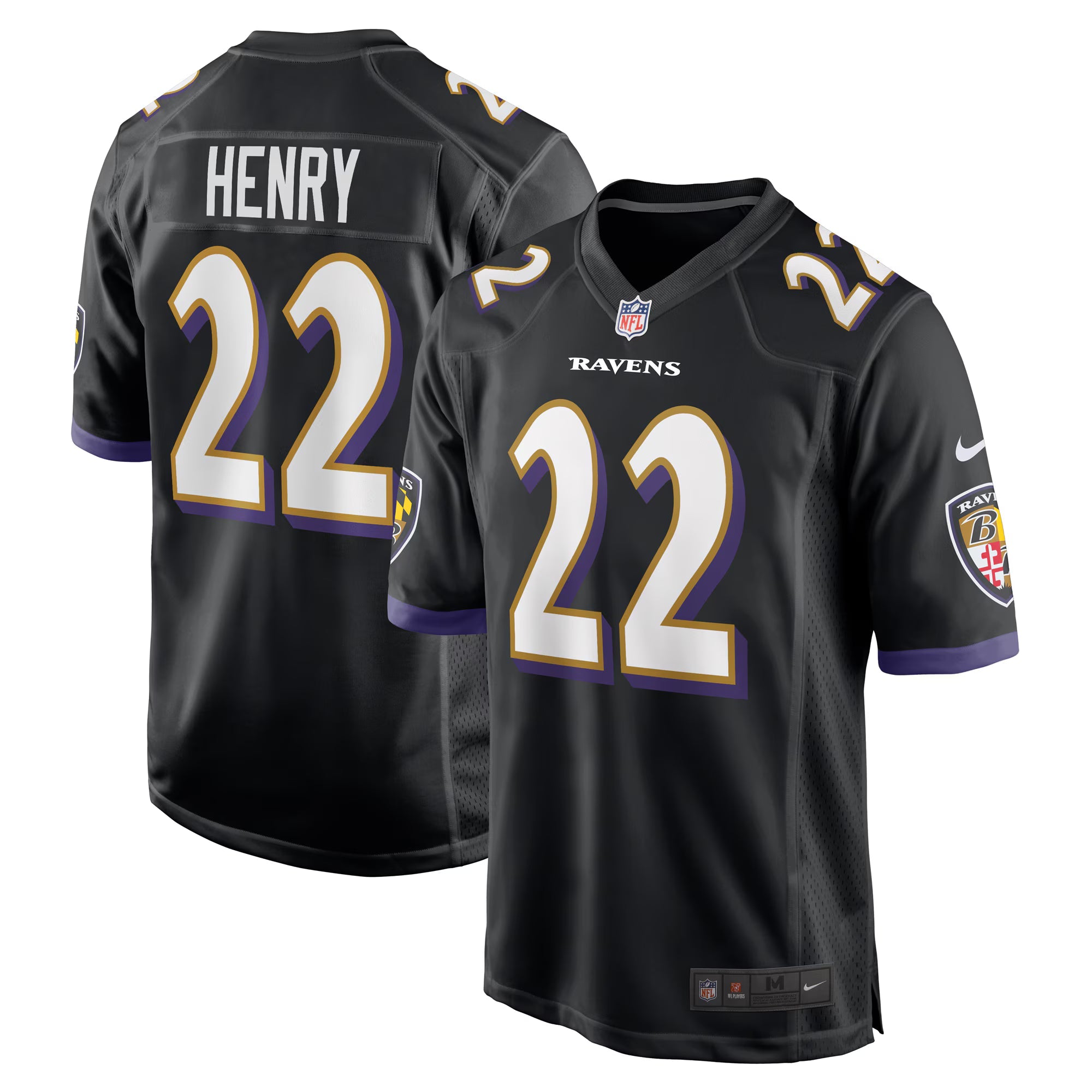 Baltimore Ravens Derrick Henry Black Alternate Game Jersey