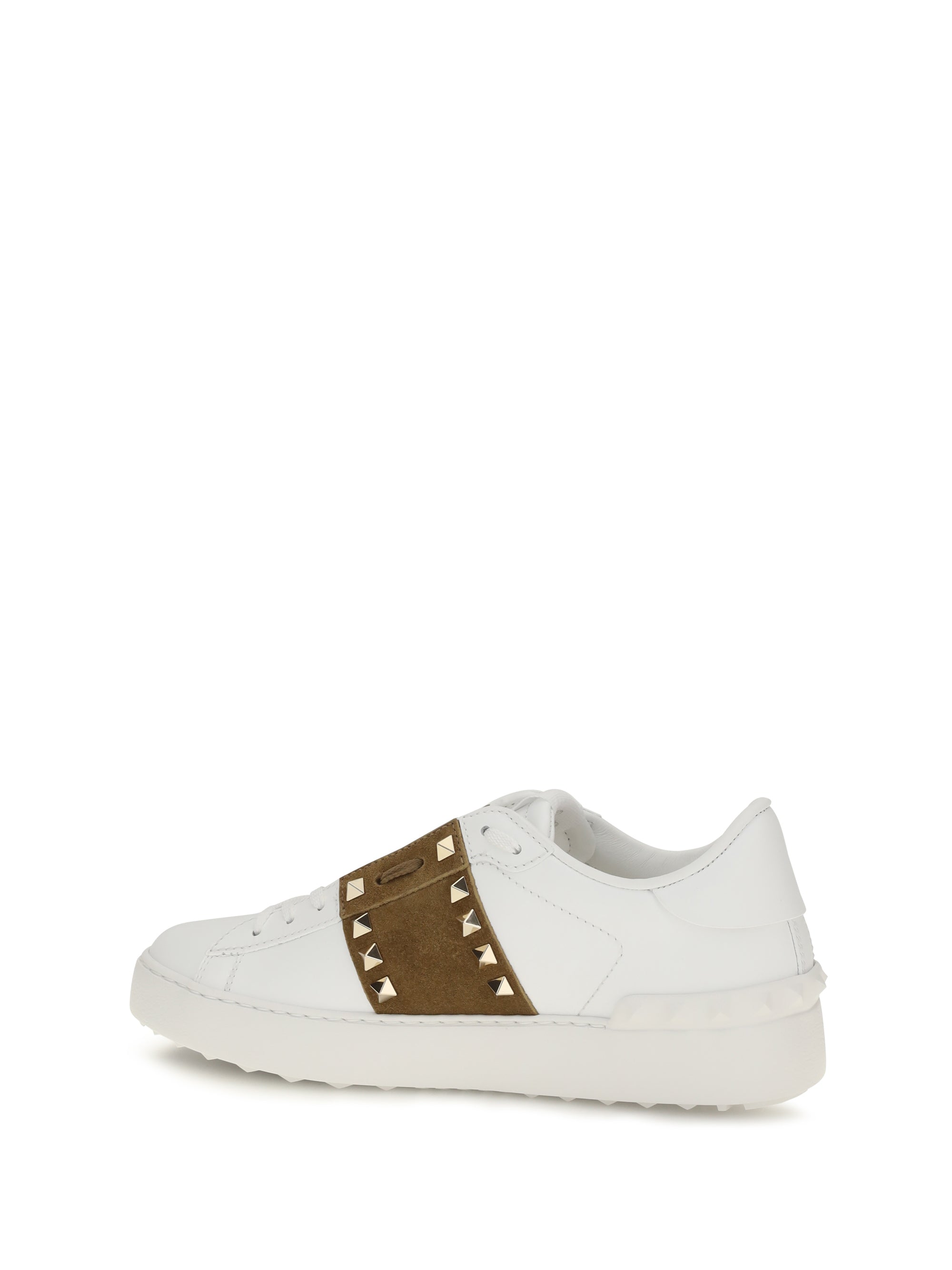 Valentino Garavani Women Rockstud Untitled Sneakers With Suede Band