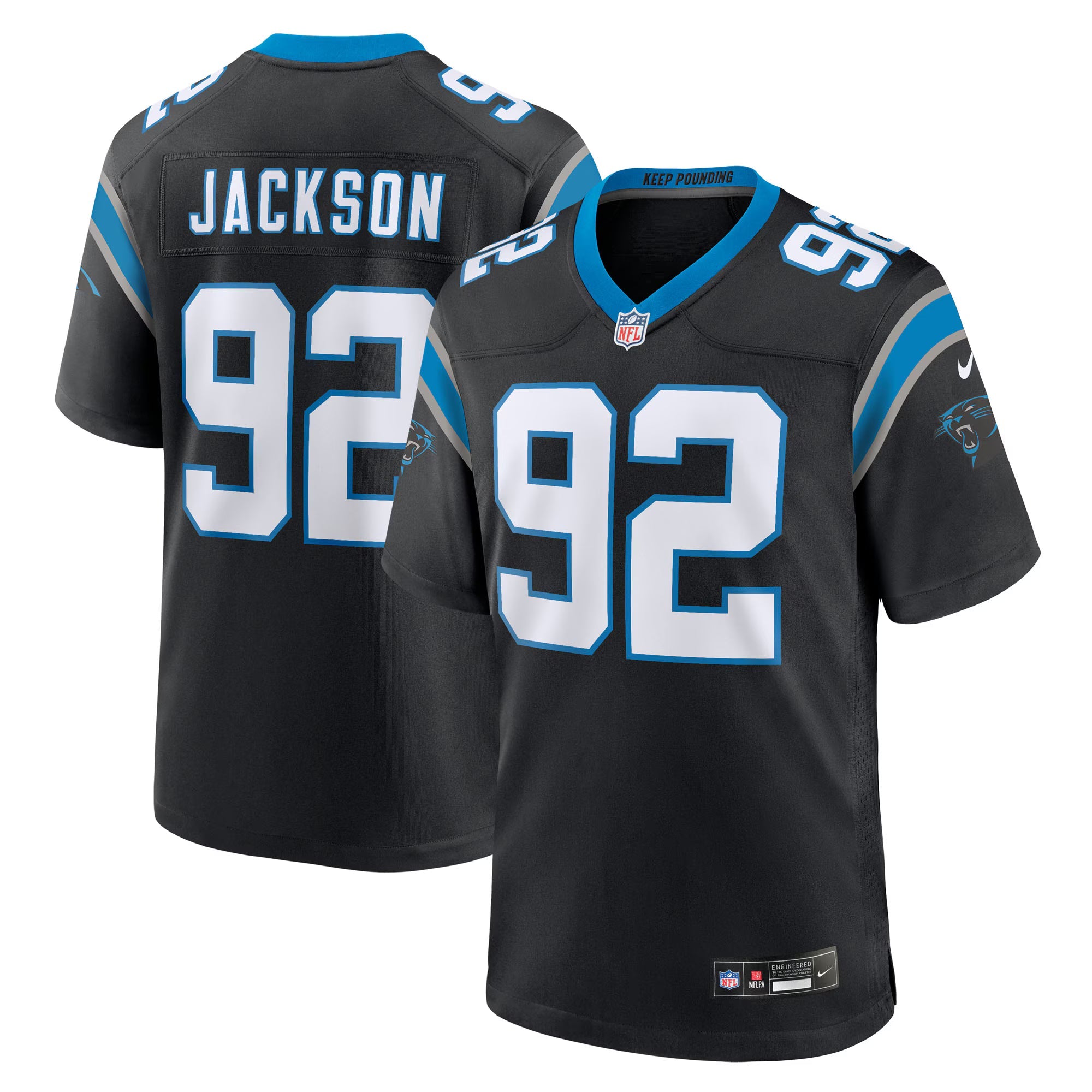 Carolina Panthers Cam Jackson Black Team Game Jersey