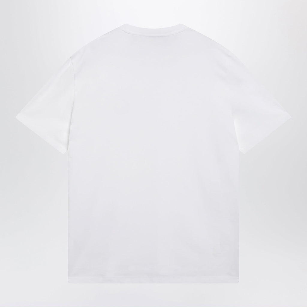 Valentino White Cotton T-Shirt With Vlogo Embroidery Men