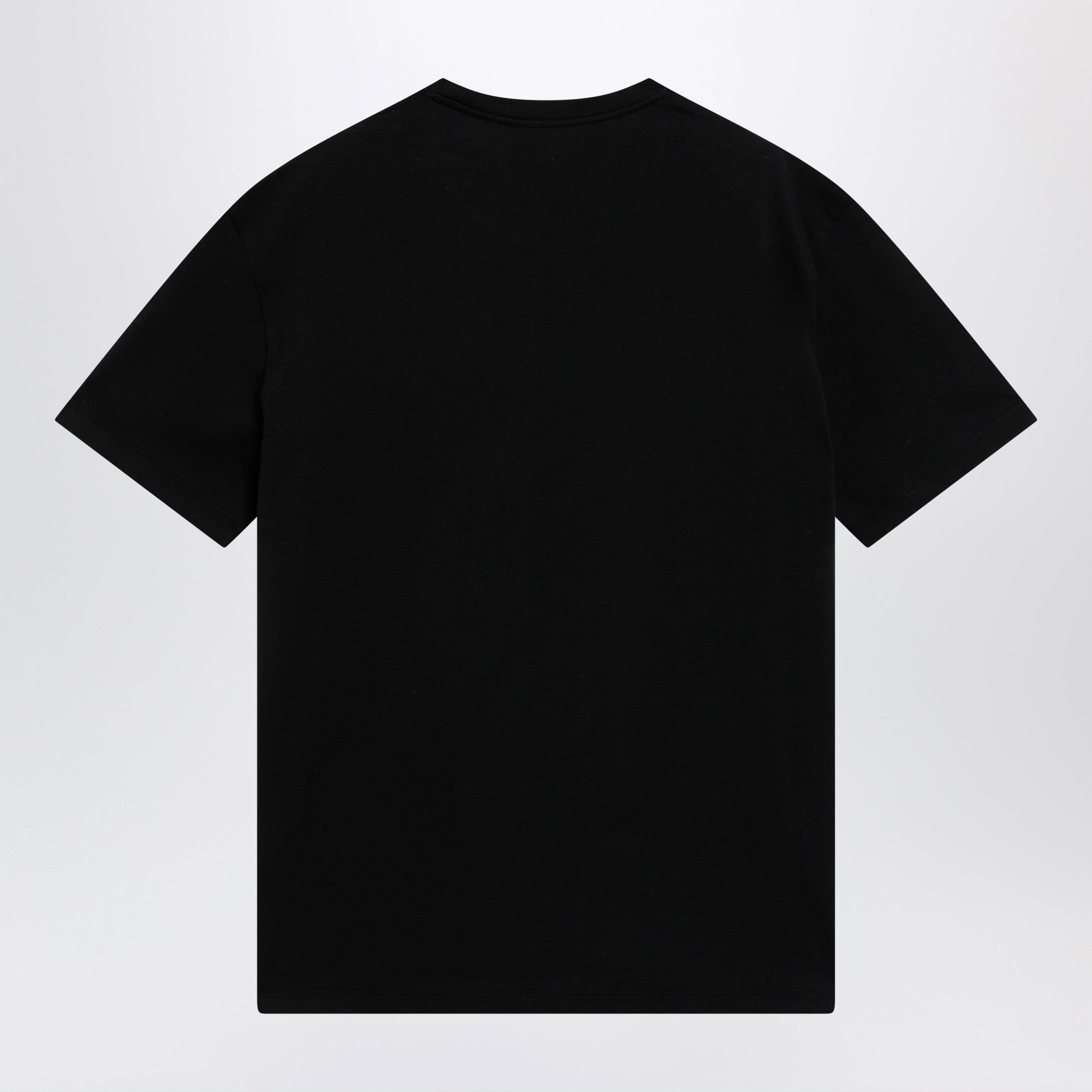 Valentino Black Cotton T-Shirt With Vlogo Embroidery Men