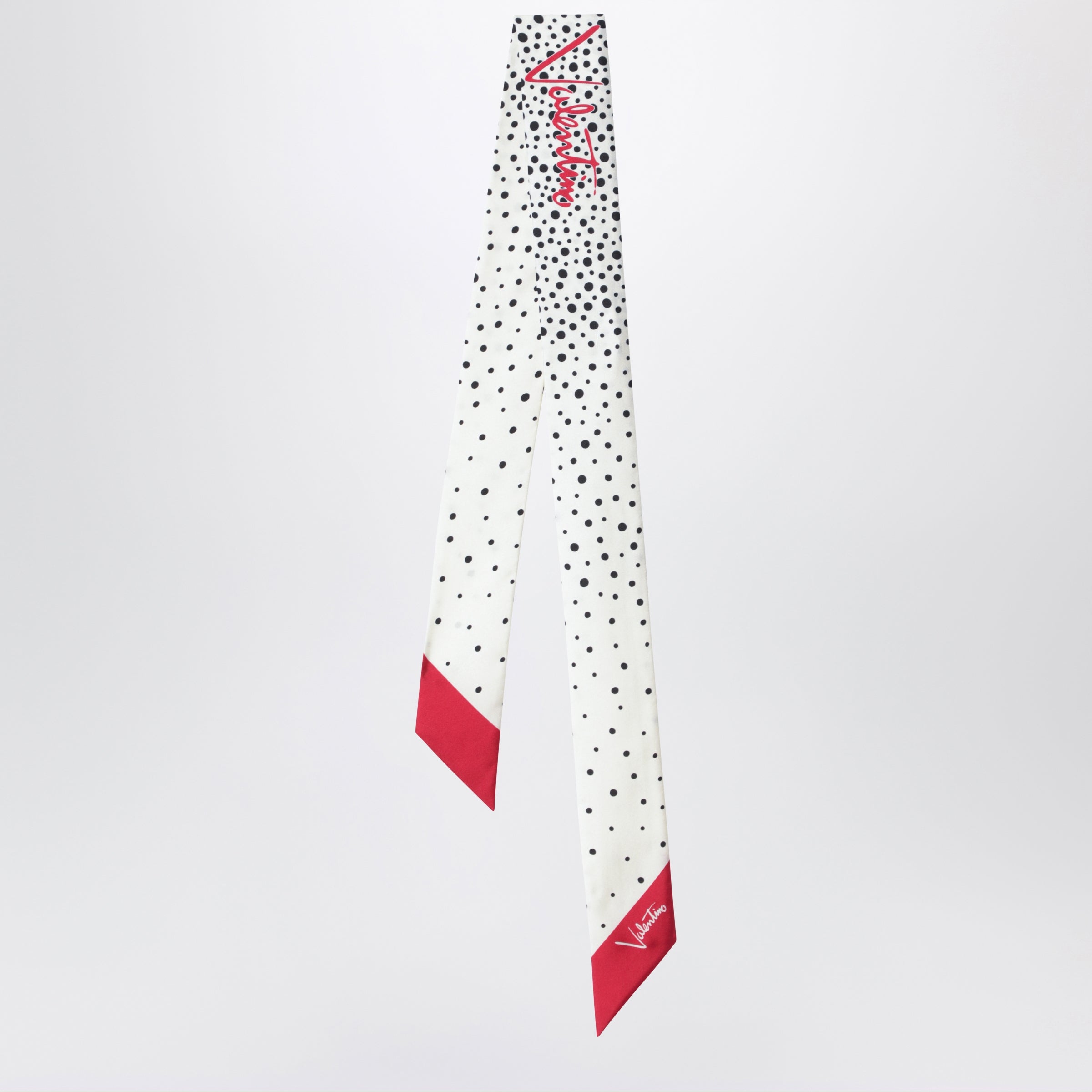 Valentino Garavani Little Stars Starry Bandeau Scarf In Silk, Vanilla Red Women