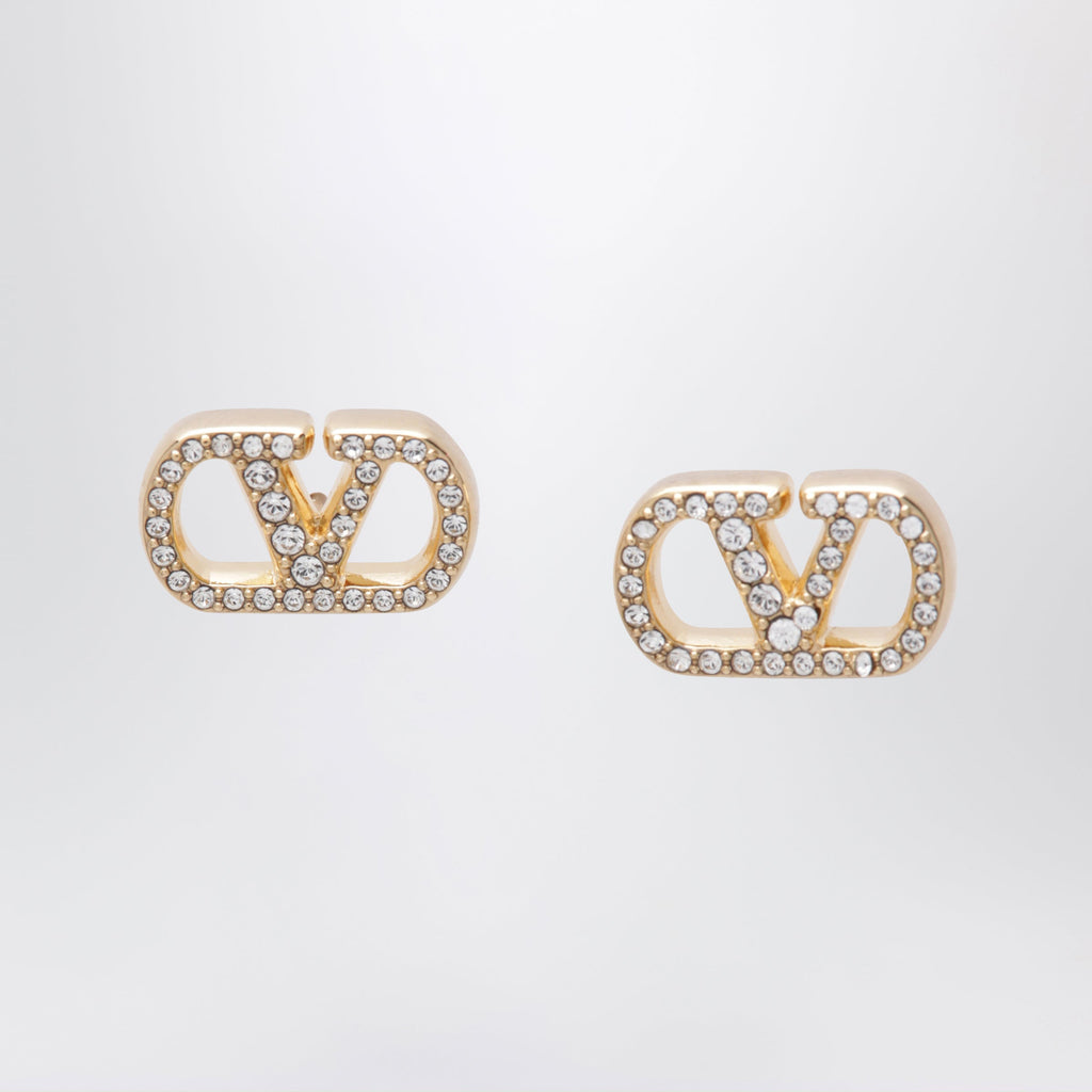 Valentino Garavani Gold-Tone Vlogo Signature Earrings With Swarovski Crystals Women