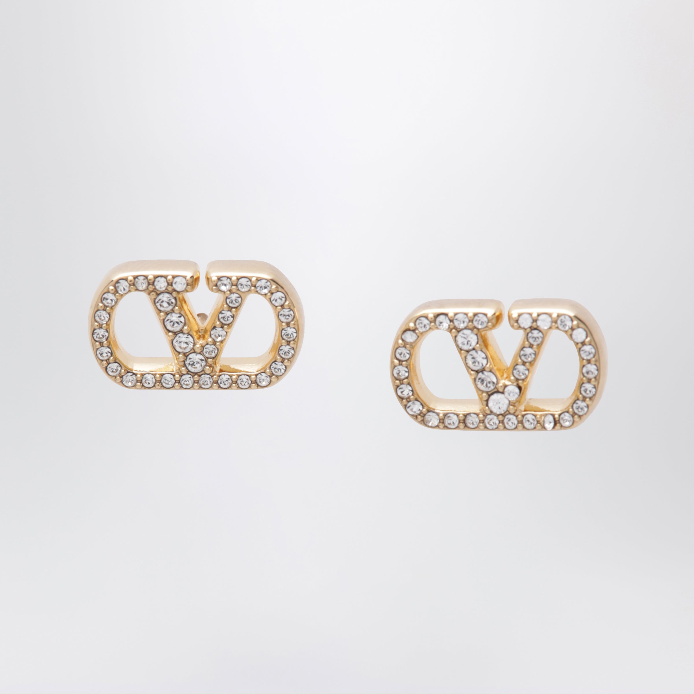 Valentino Garavani Gold-Tone Vlogo Signature Earrings With Swarovski Crystals Women