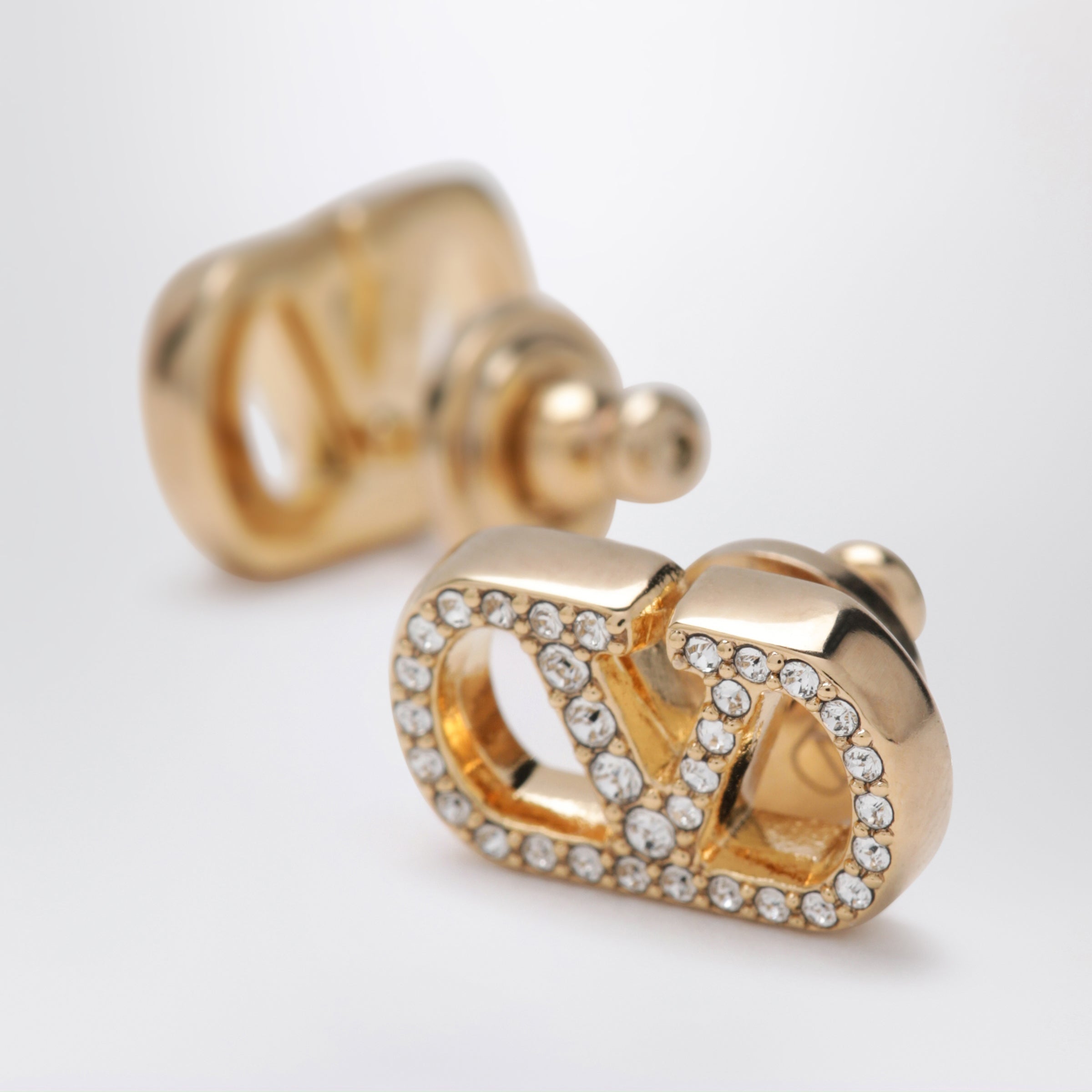 Valentino Garavani Gold-Tone Vlogo Signature Earrings With Swarovski Crystals Women