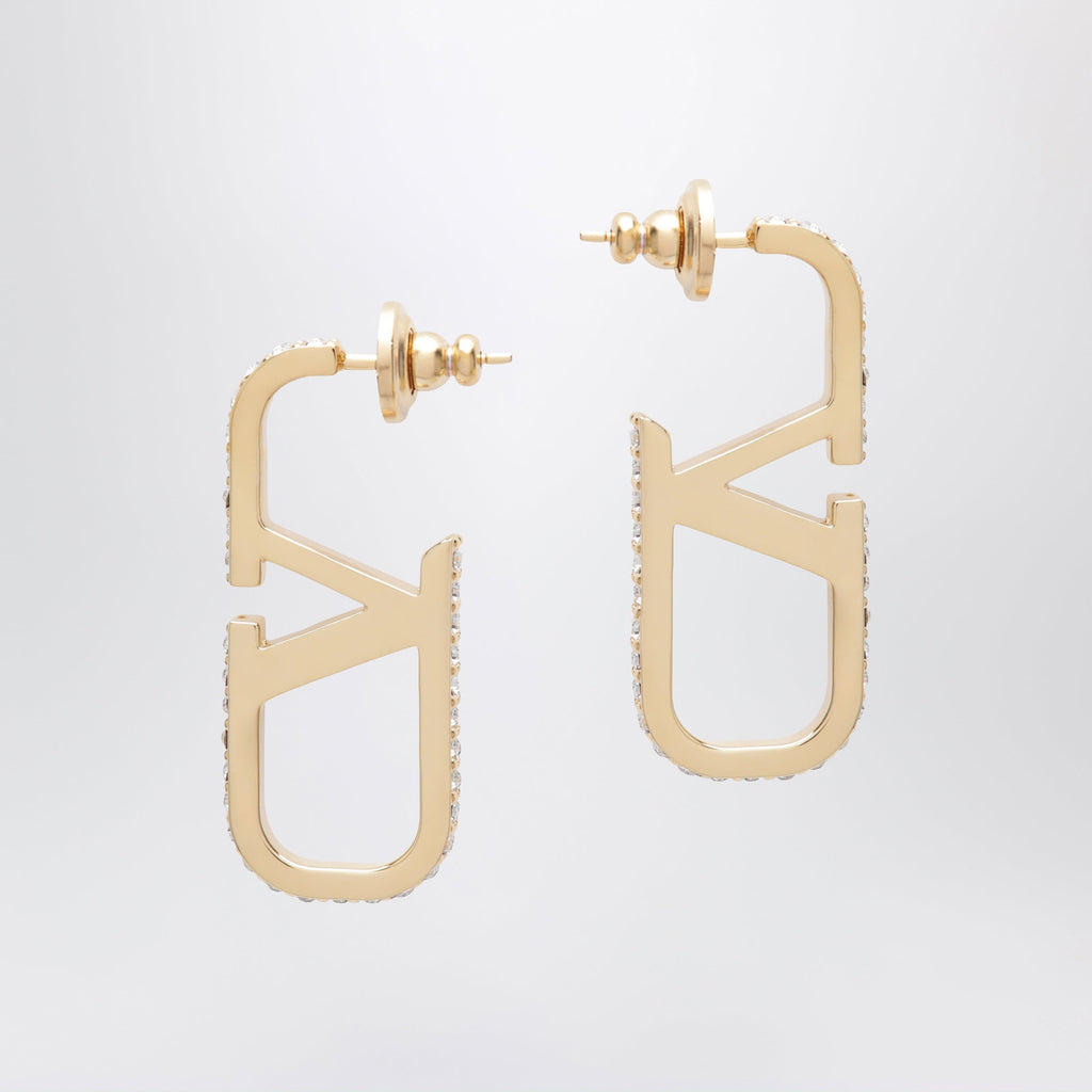 Valentino Garavani Gold-Tone Vlogo Signature Earrings With Swarovski Crystals Women