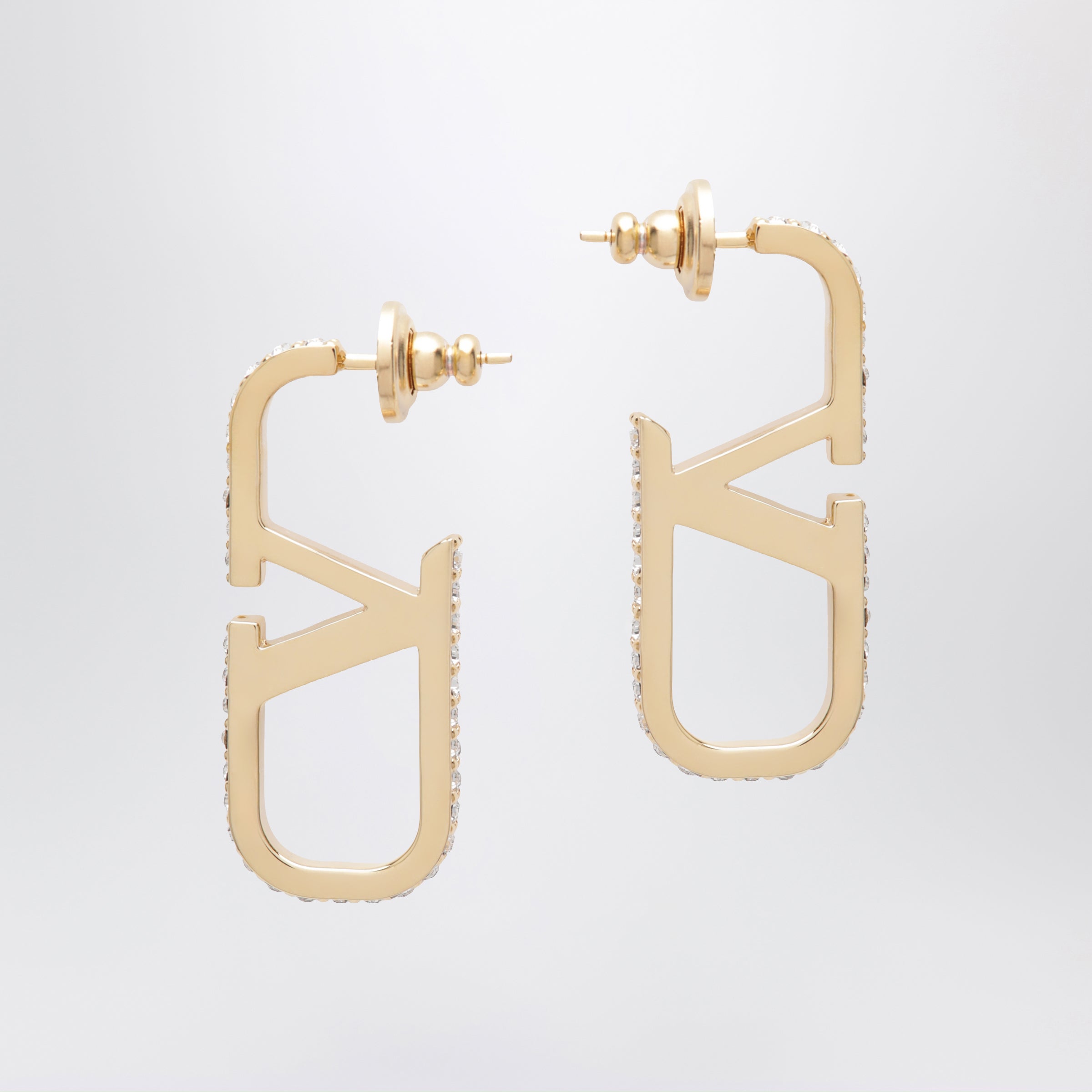 Valentino Garavani Gold-Tone Vlogo Signature Earrings With Swarovski Crystals Women
