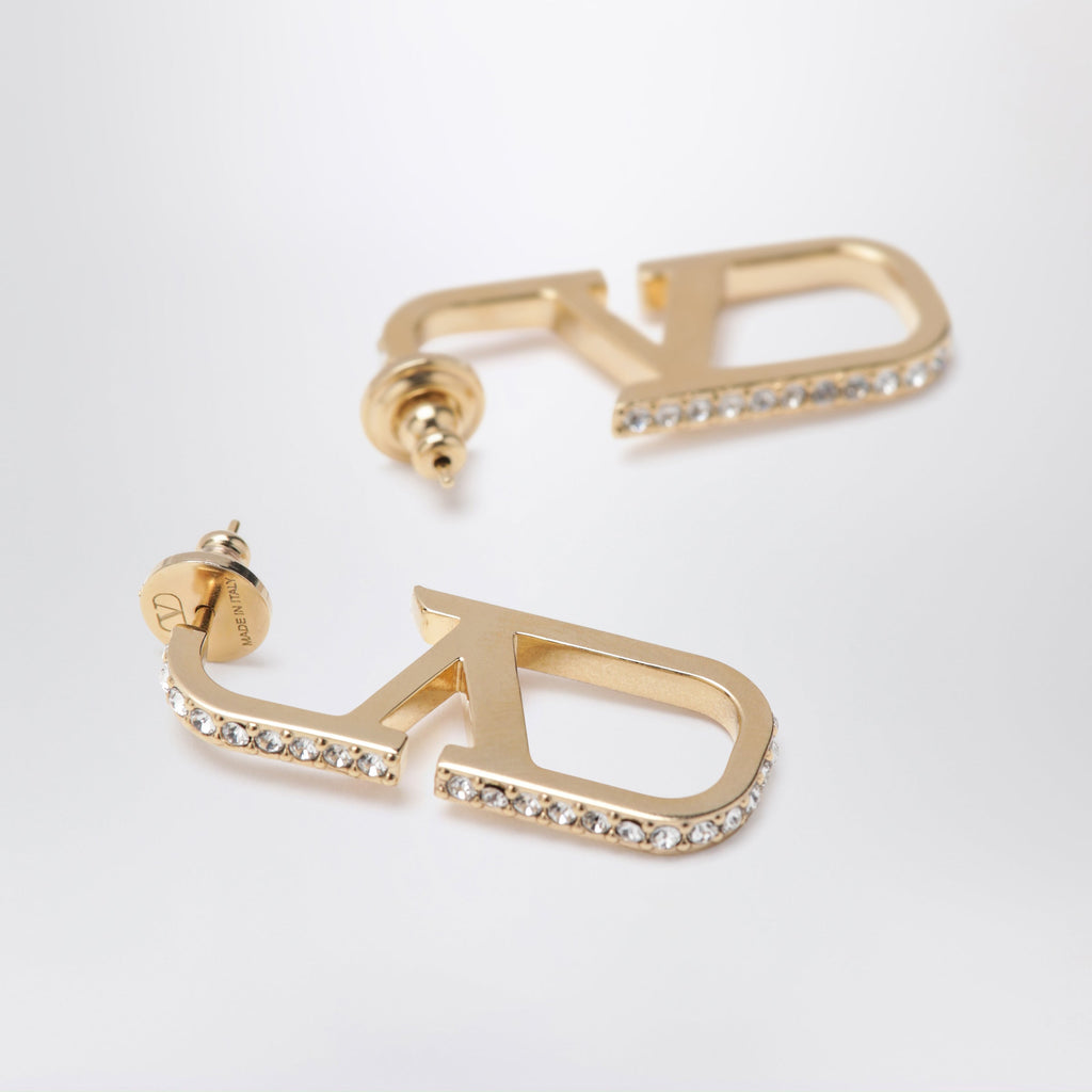Valentino Garavani Gold-Tone Vlogo Signature Earrings With Swarovski Crystals Women