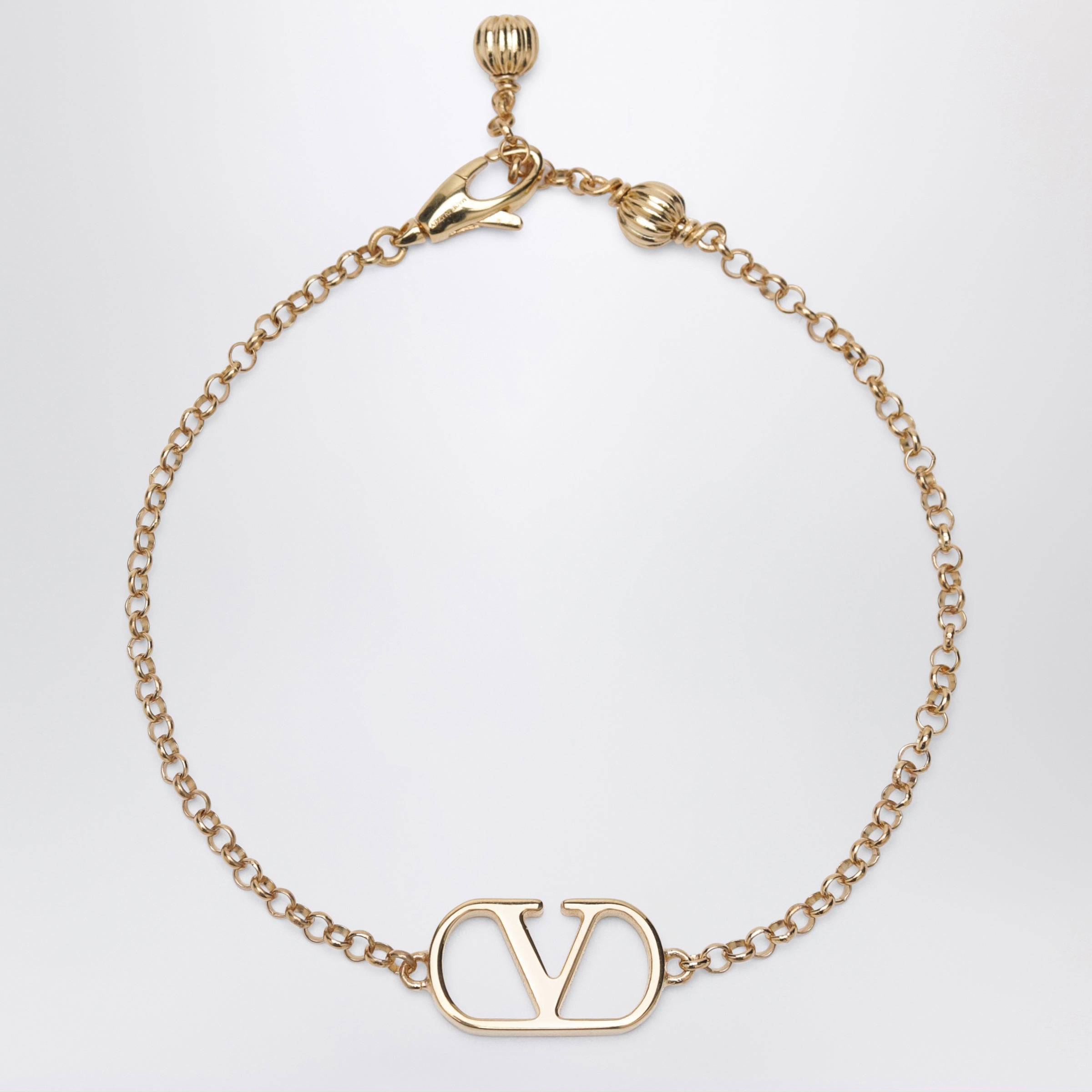 Valentino Garavani Vlogo Signature Bracelet In Gold-Tone Brass Women