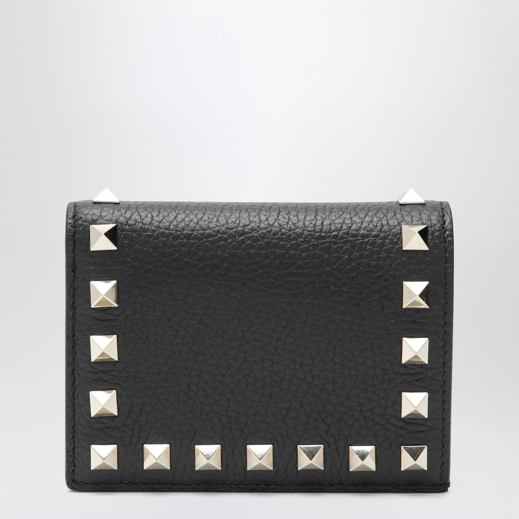 Valentino Garavani Black Rockstud Leather Wallet Women