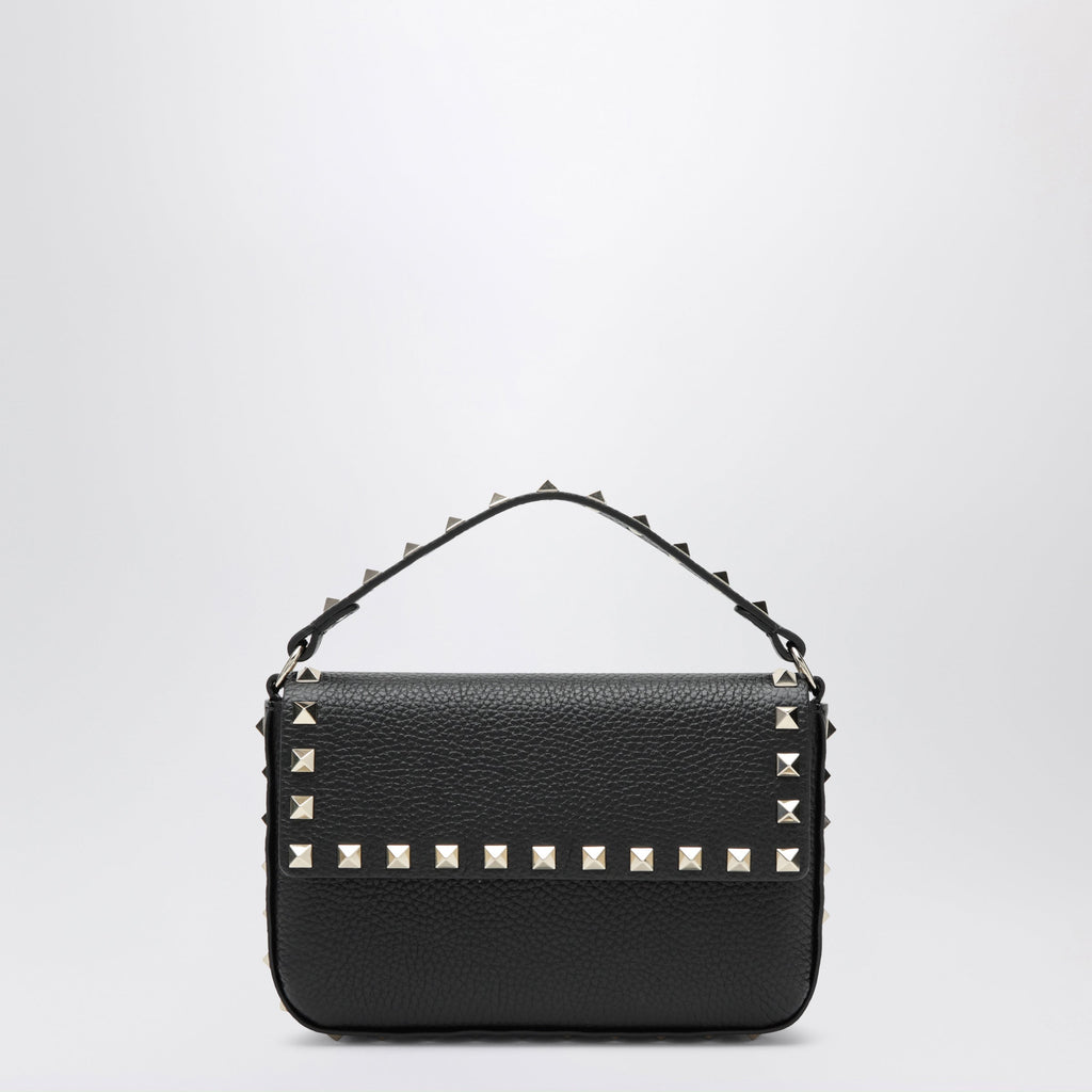 Valentino Garavani Rockstud Pouch In Grained Calfskin Leather, Black Women