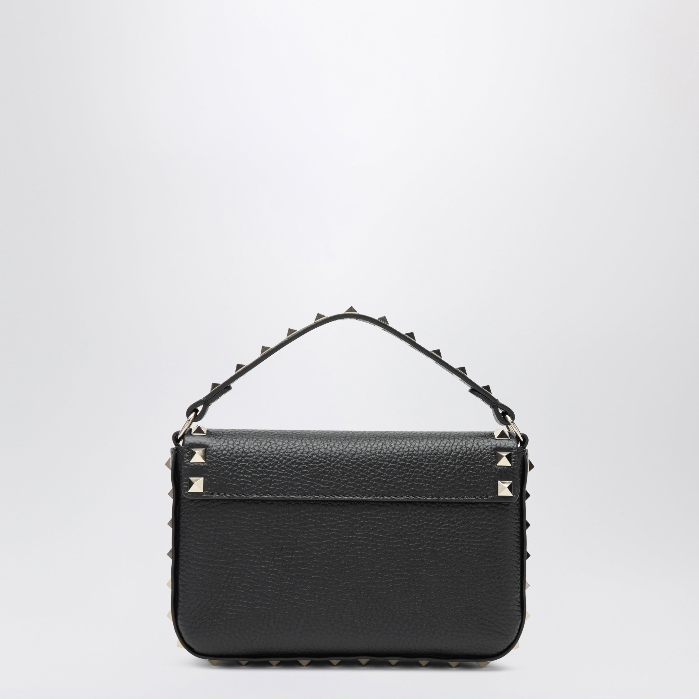 Valentino Garavani Rockstud Pouch In Grained Calfskin Leather, Black Women