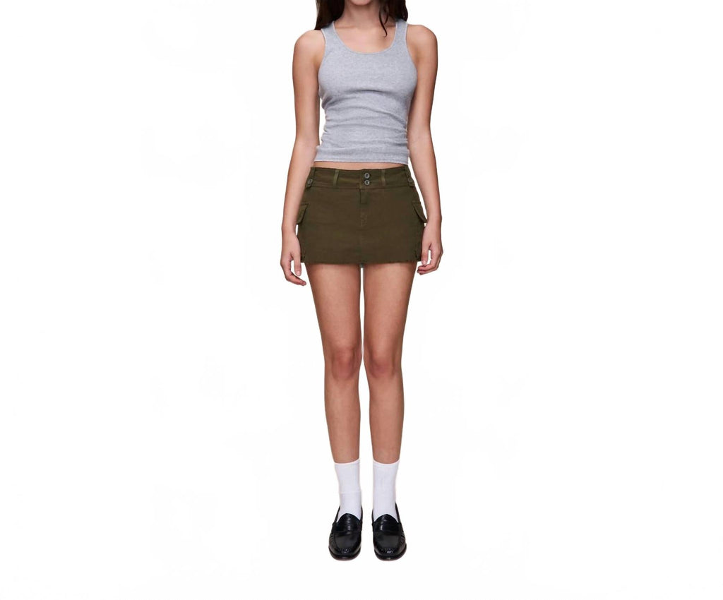 Jude Cargo Mini Skort In Olive