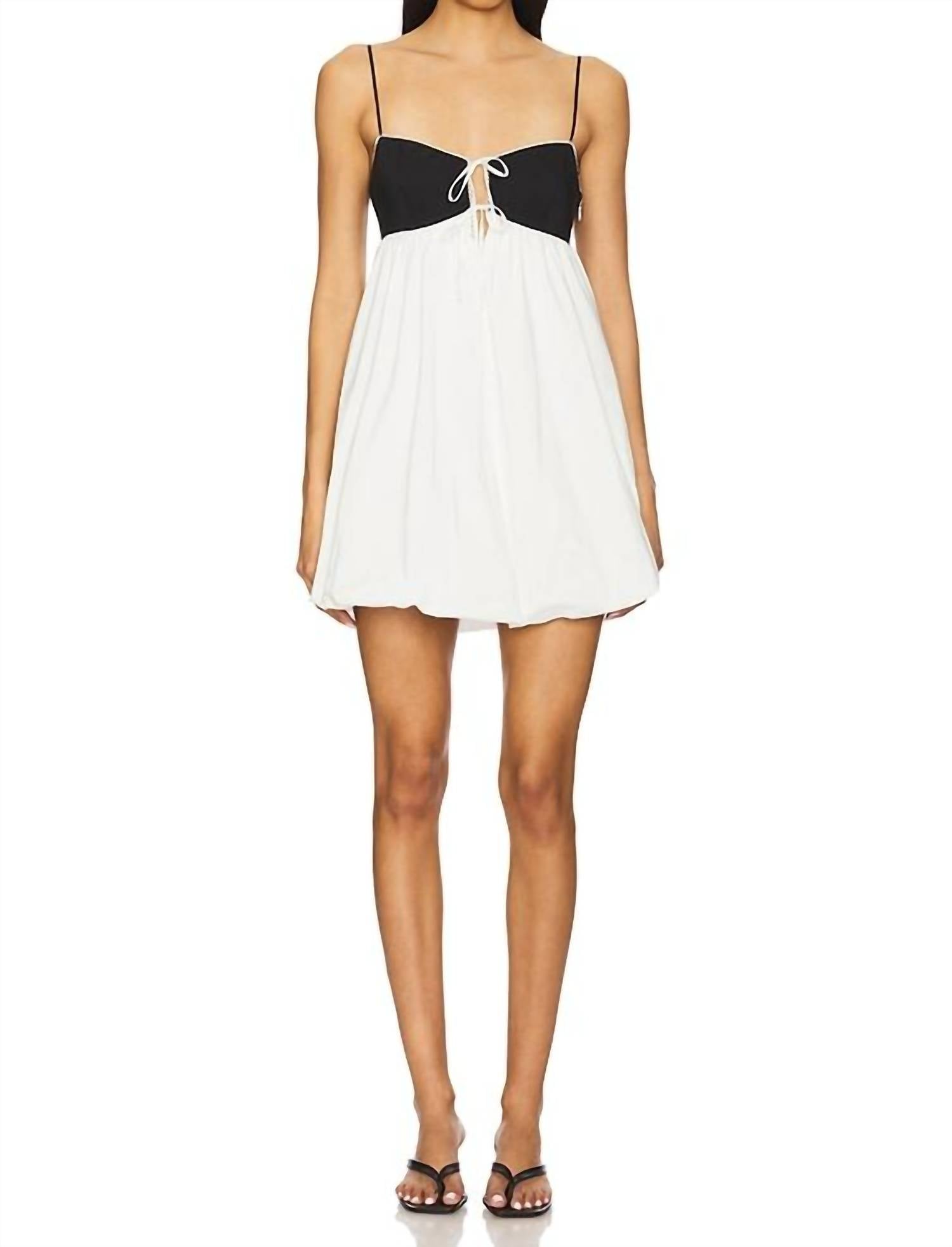 Nicolette Mini Dress In White/ Black