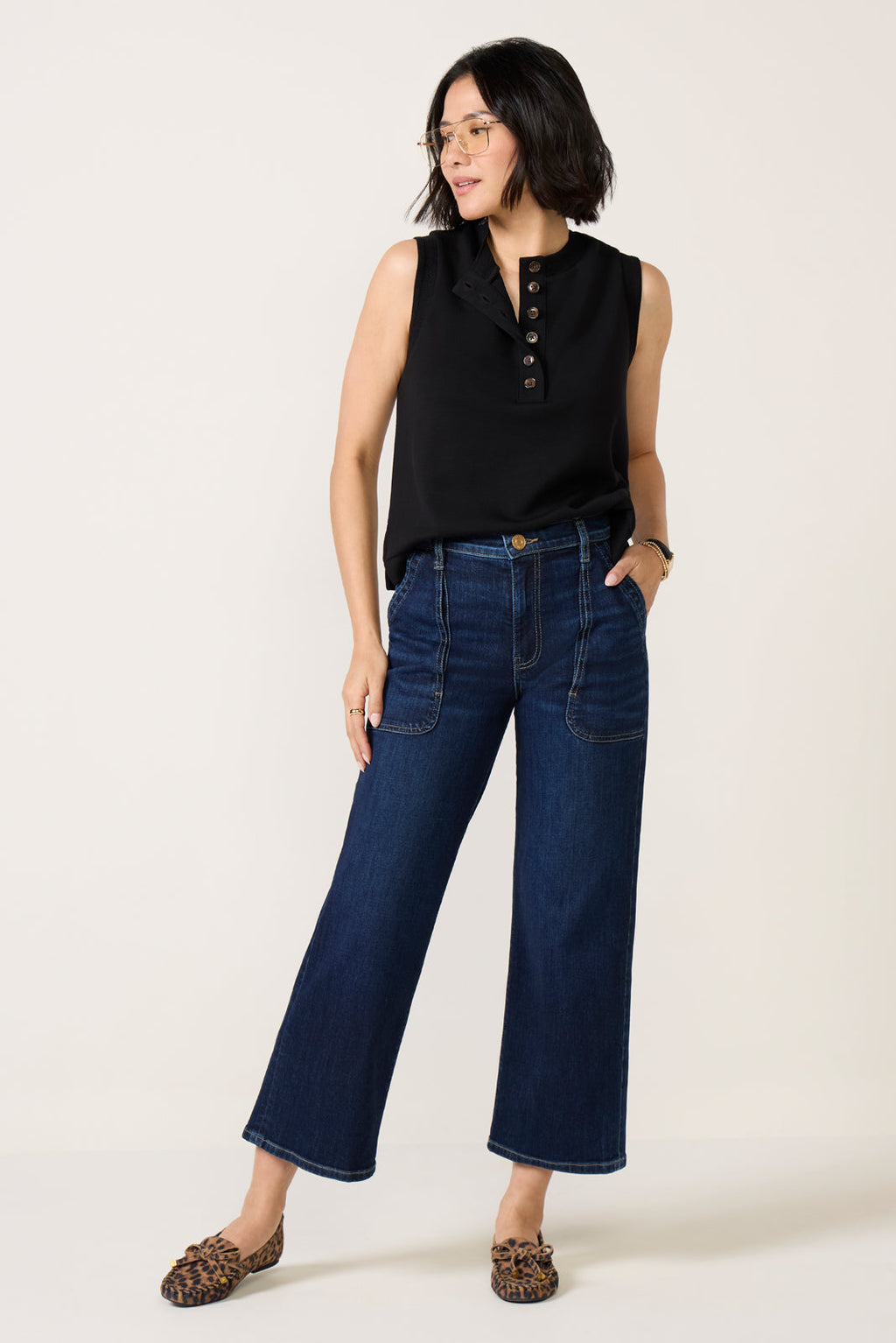 Women's Petite Avery Pork Chop Pocket Straight Jean