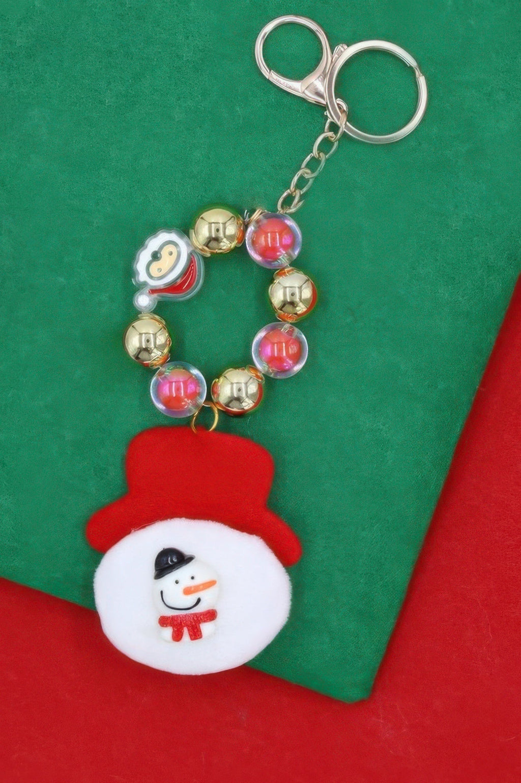Festive Frosty Christmas Keychain for Keys & Bags