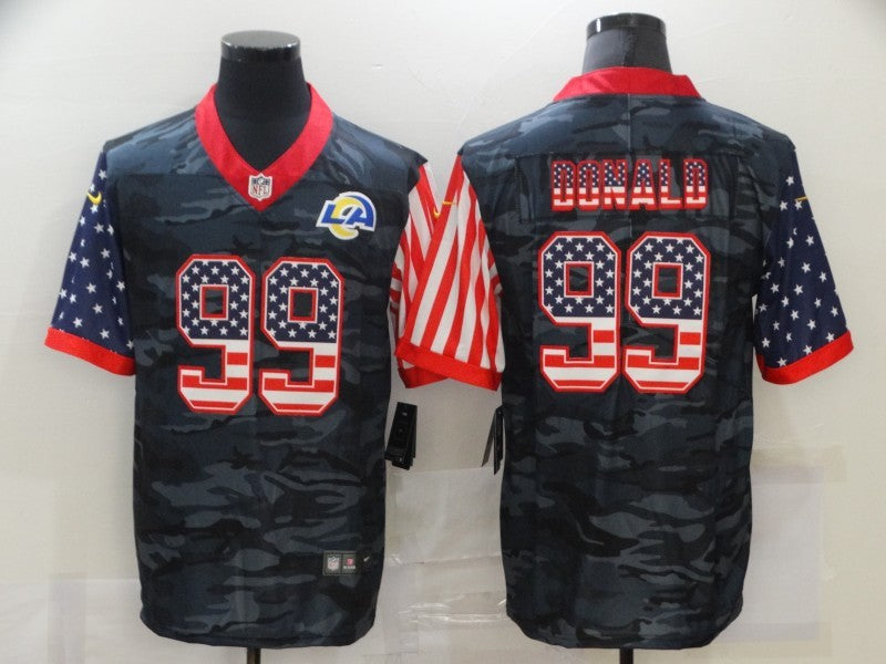 Men's Los Angeles Rams Aaron Donald #99 Gray Camouflage Game Player jersey