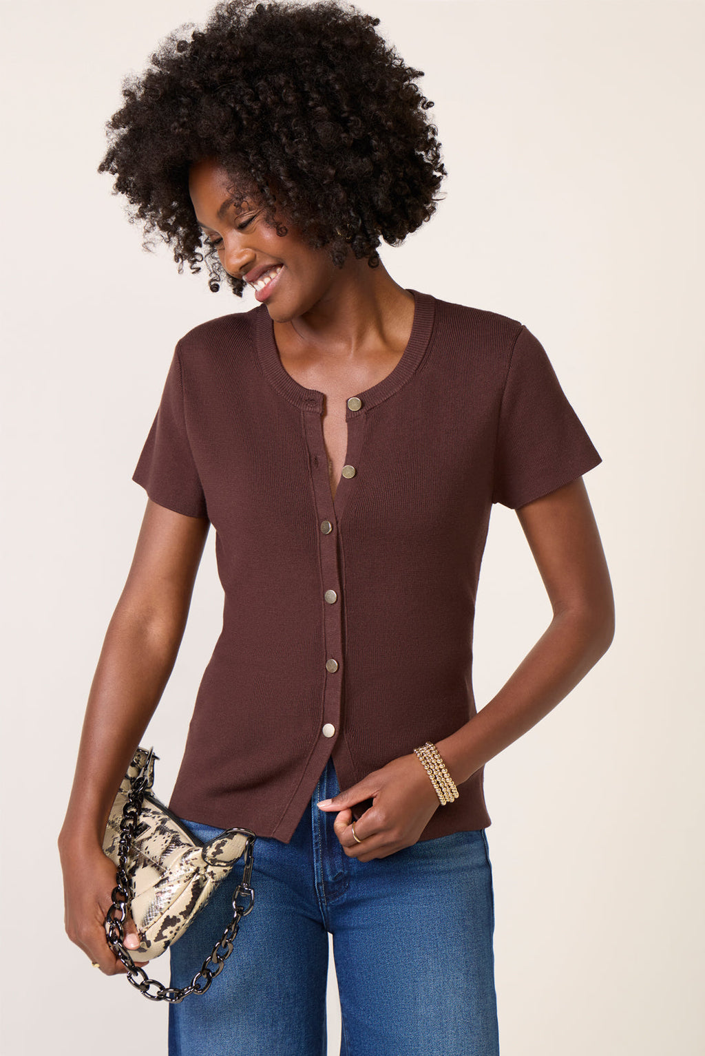 Women's Eden Button Front Sweater Top