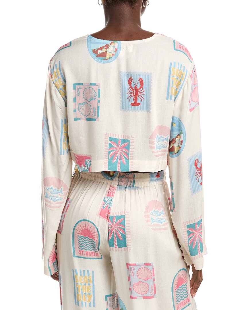 Vintage Havana Printed Crepe Long Sleeve Blouse