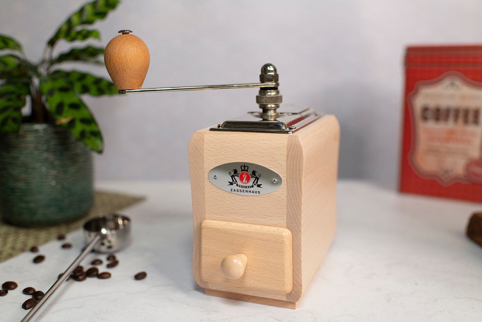 Zassenhaus Santiago Manual Hand Crank Coffee Mill and Grinder, Natural