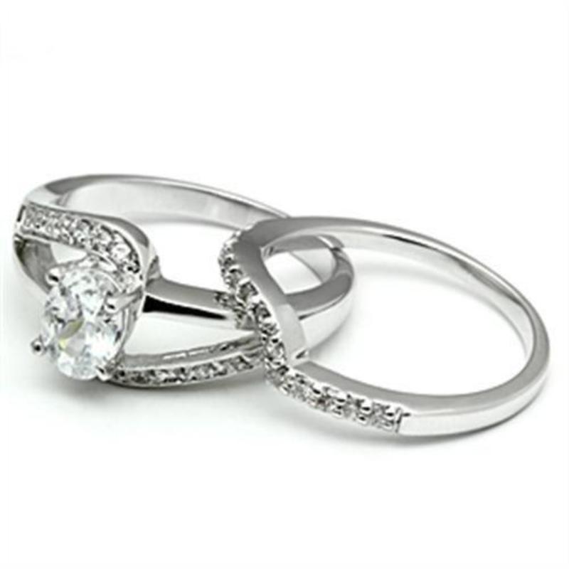 Rhodium Brass Ring with AAA Grade CZ in Clear