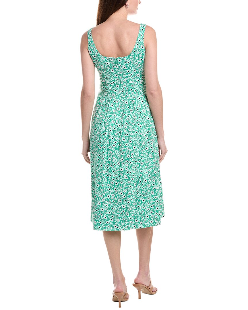 Anne Klein Petite Topstitch Linen-Blend Midi Dress