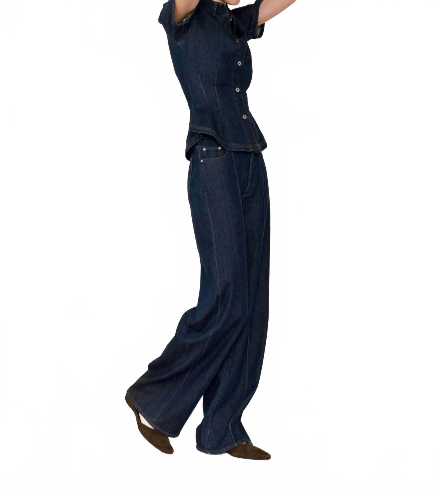 Hepburn Wide Leg Jeans In Inkwell