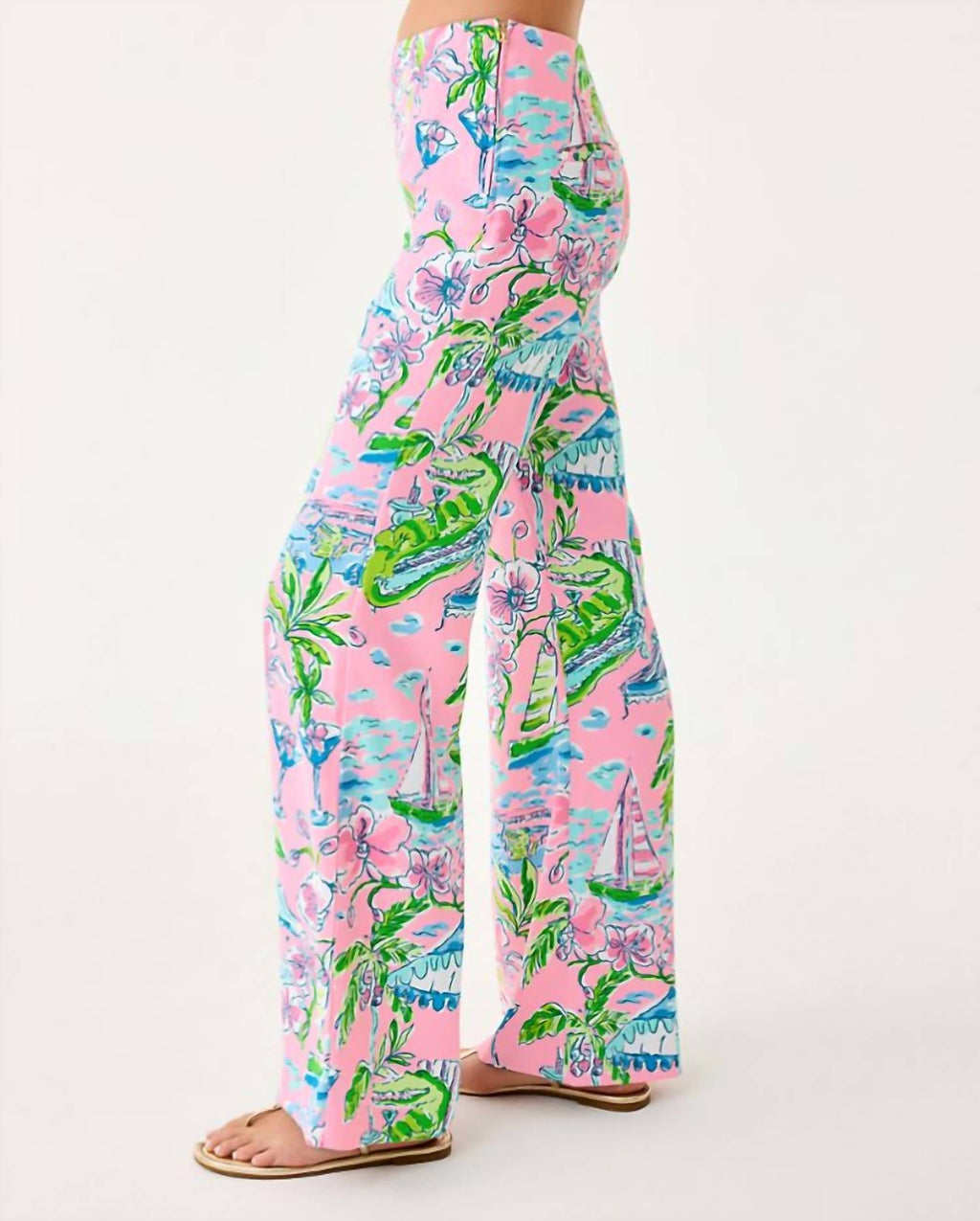 Polyanna Palazzo Pants In Conch Shell Pink